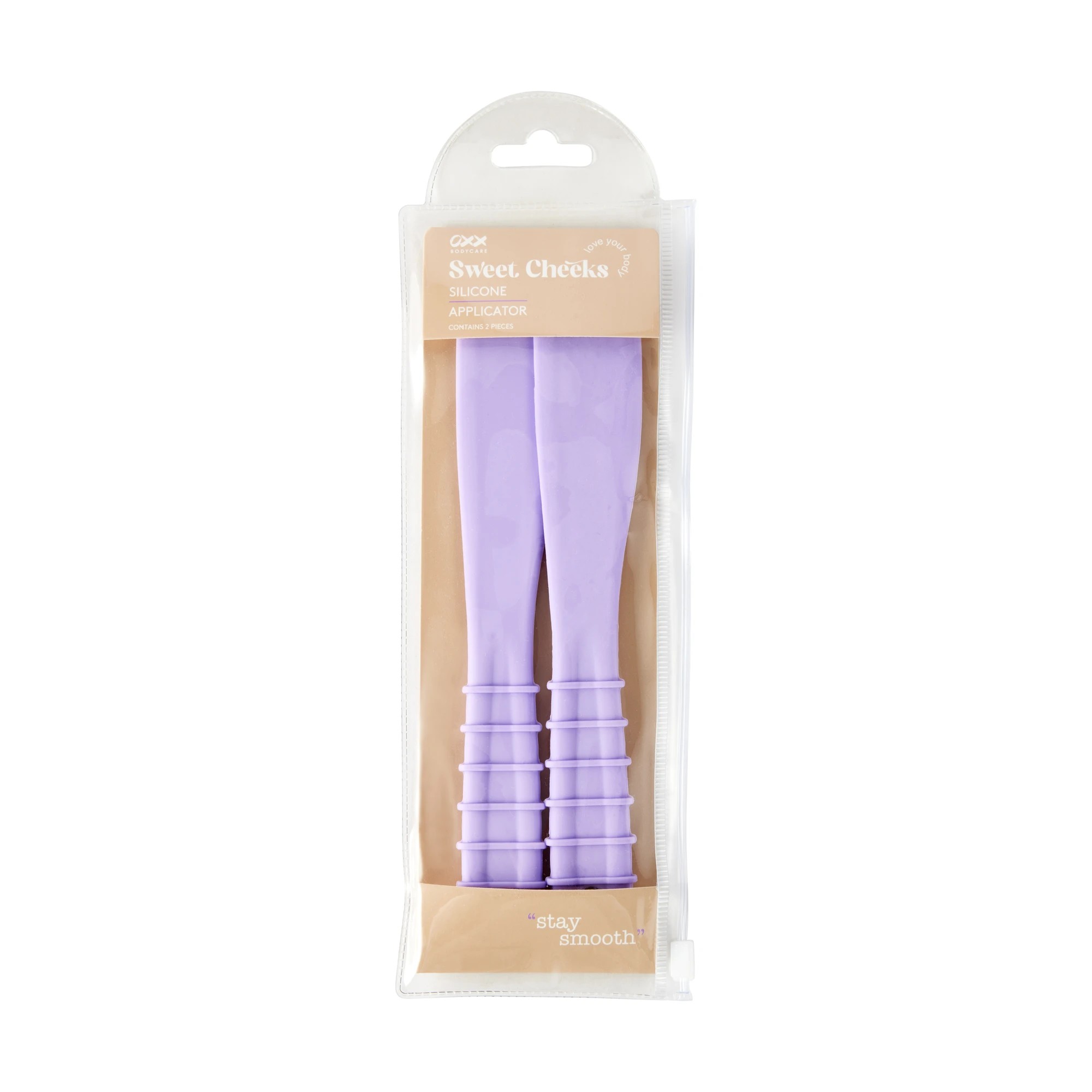 1 OXX Bodycare 2 Piece Sweet Cheeks Silicone Applicators - Purple, 1 of 4