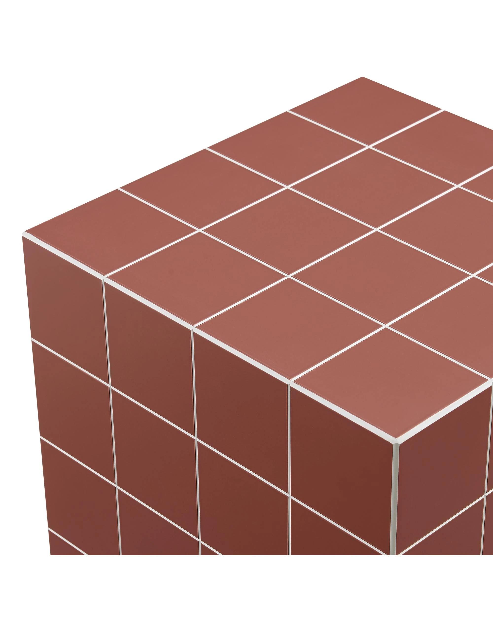 4 Kodu Side Table Cube Bedside Storage Terracotta - Orange, 4 of 6