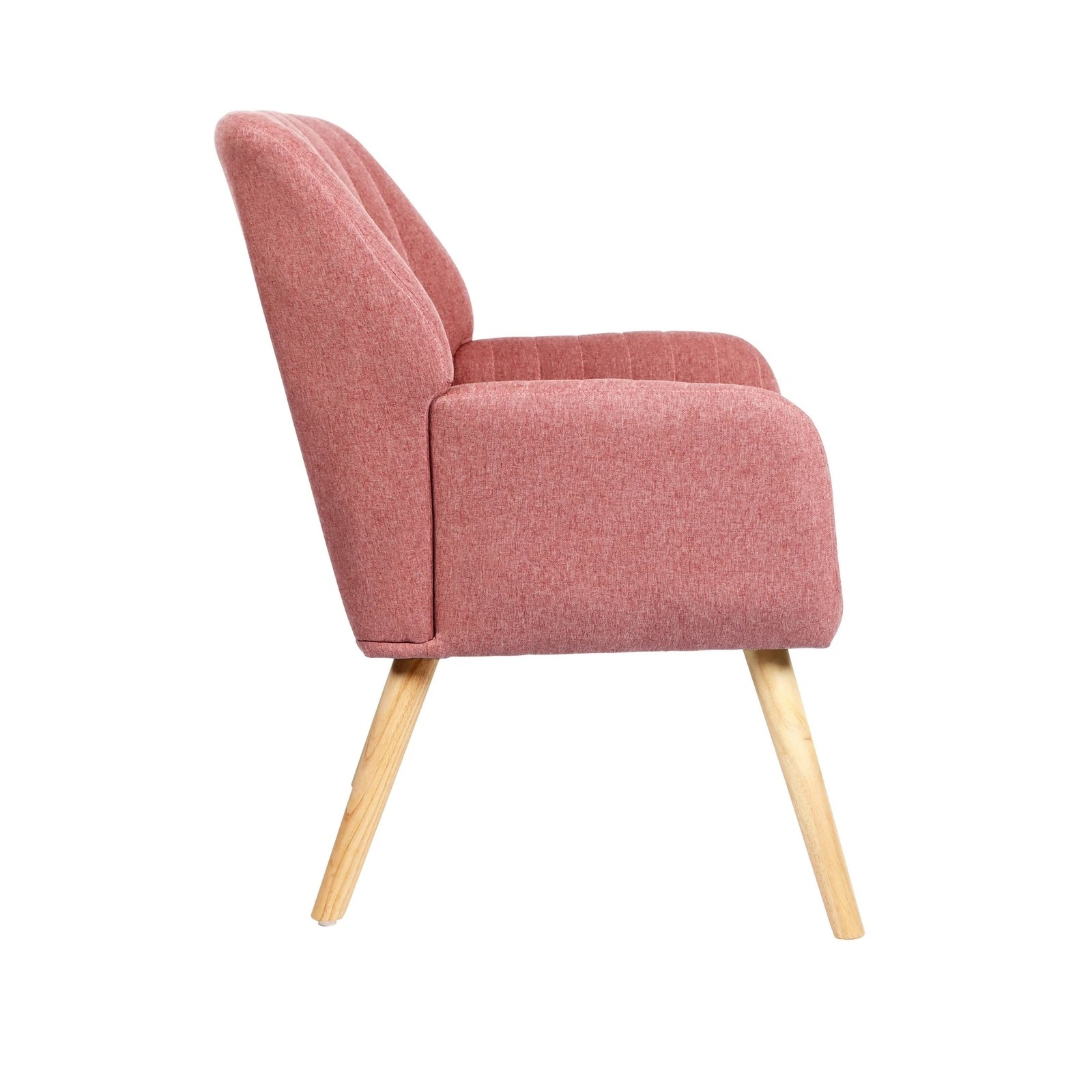 9 Oikiture 2x Armchair Lounge Sofa Chair Fabric Accent Chairs Armchairs - Pink, 9 of 10