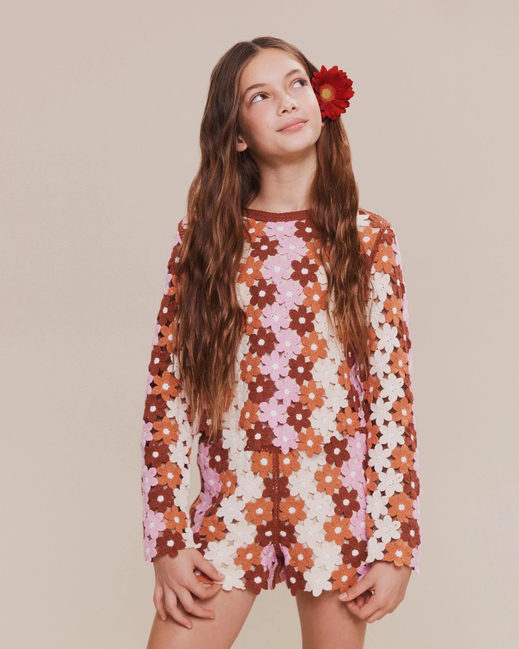 7 Target Crochet Flower Shorts RUST MULTI, 7 of 7