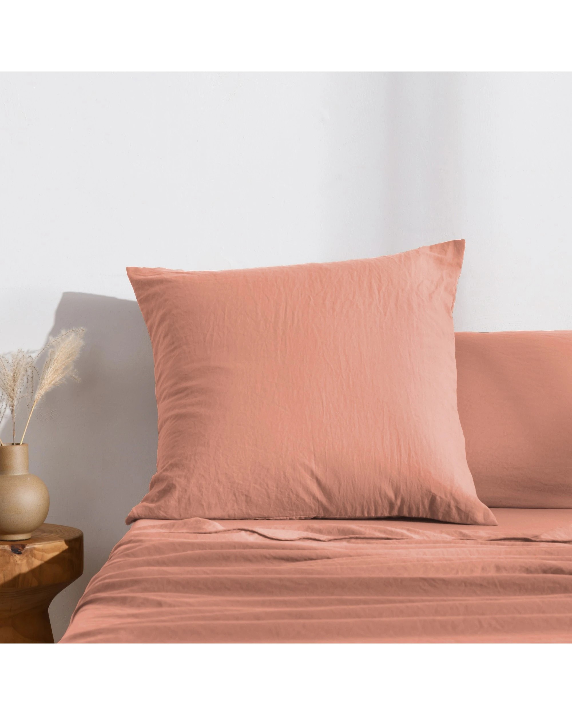 1 Dreamaker Superfine Washed Microfibre European Pillowcase - Pink Clay, 1 of 4