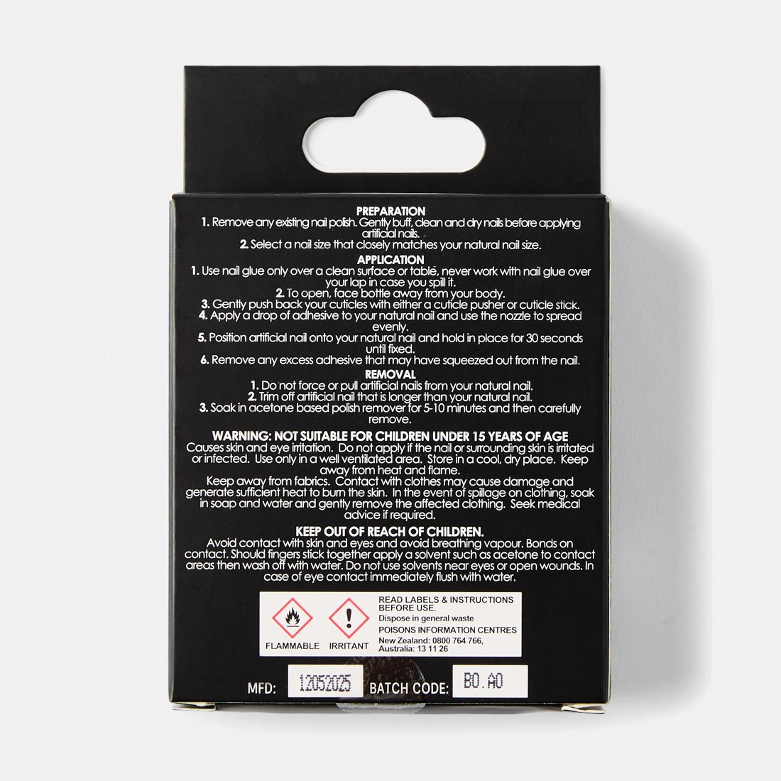 2 OXX Cosmetics 24 Pack Artificial Nails with Adhesive - Squareletto Shape, 3D Butterfly, 2 of 5