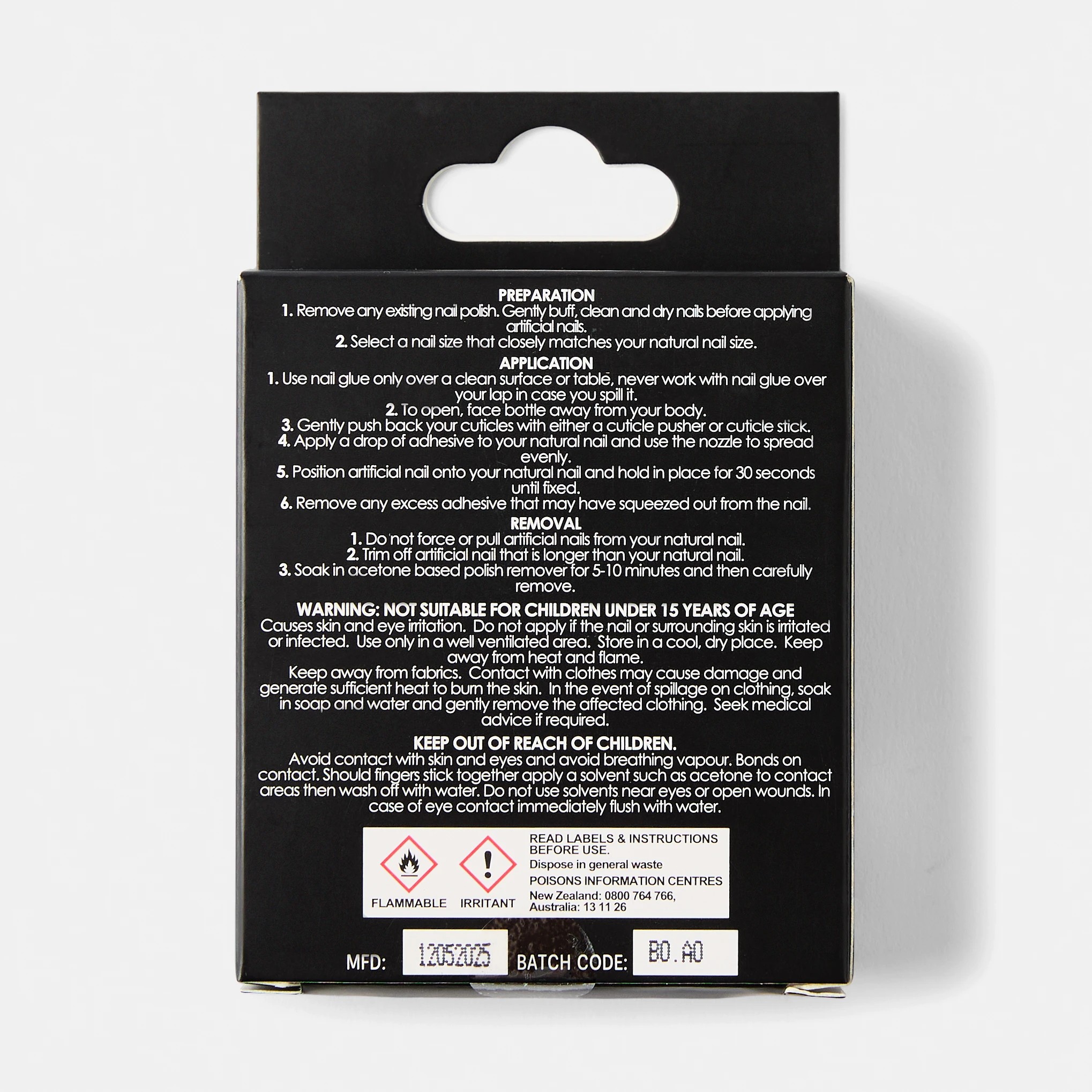 2 OXX Cosmetics 24 Pack Artificial Nails with Adhesive - Squareletto Shape, 3D Butterfly, 2 of 5