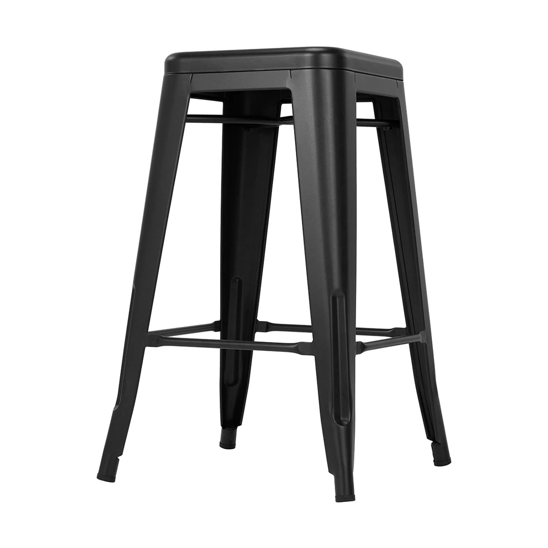 6 65cm Metal Bar Stool - Black, 6 of 8