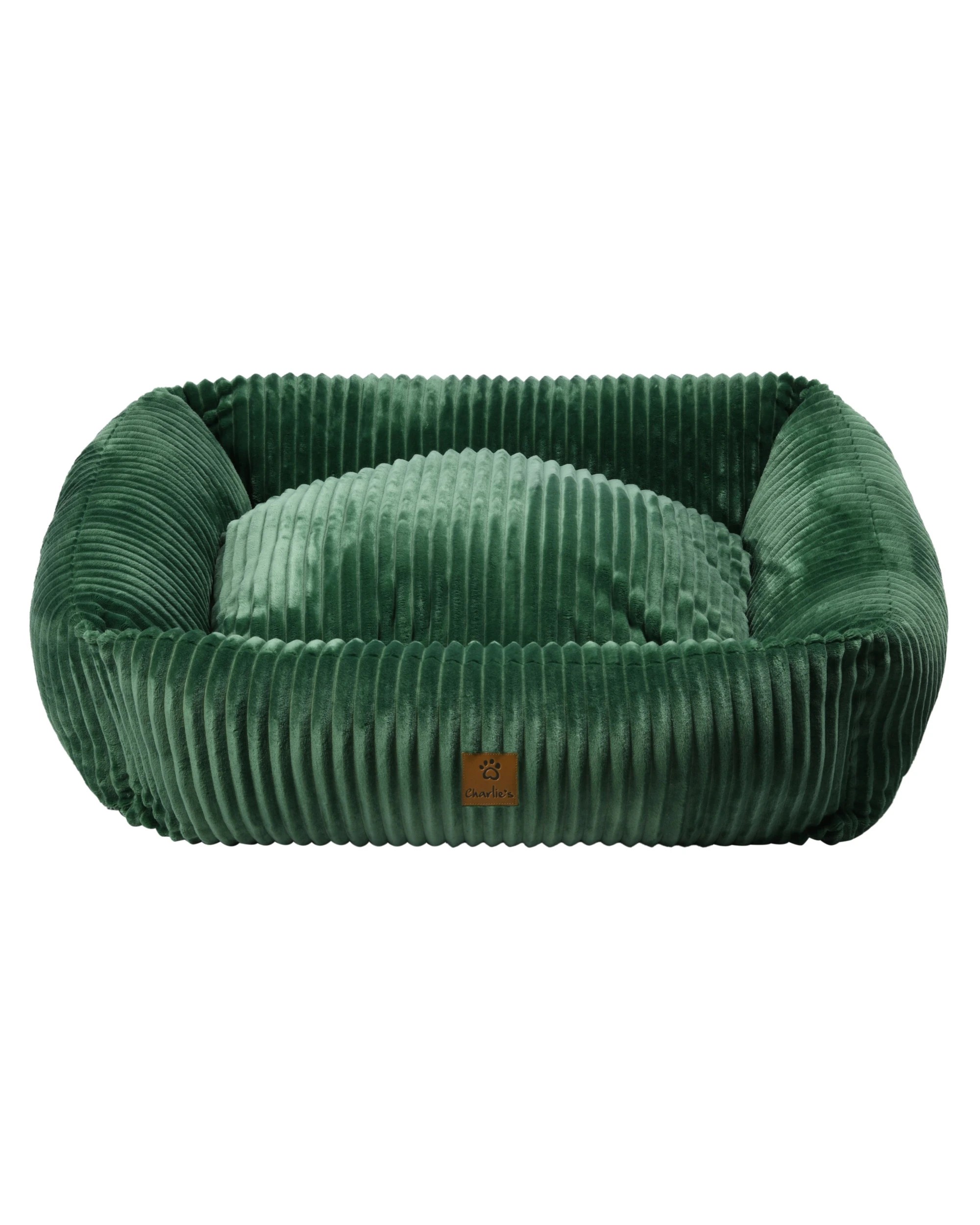 5 Charlie's Ascher Plush Corduroy Square Dog Bed Large - Eden Green, 5 of 10