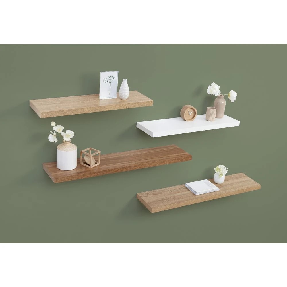 3 Horsen Floating Shelf 1100mm Oak Shelves Home Office Storage, 3 of 4