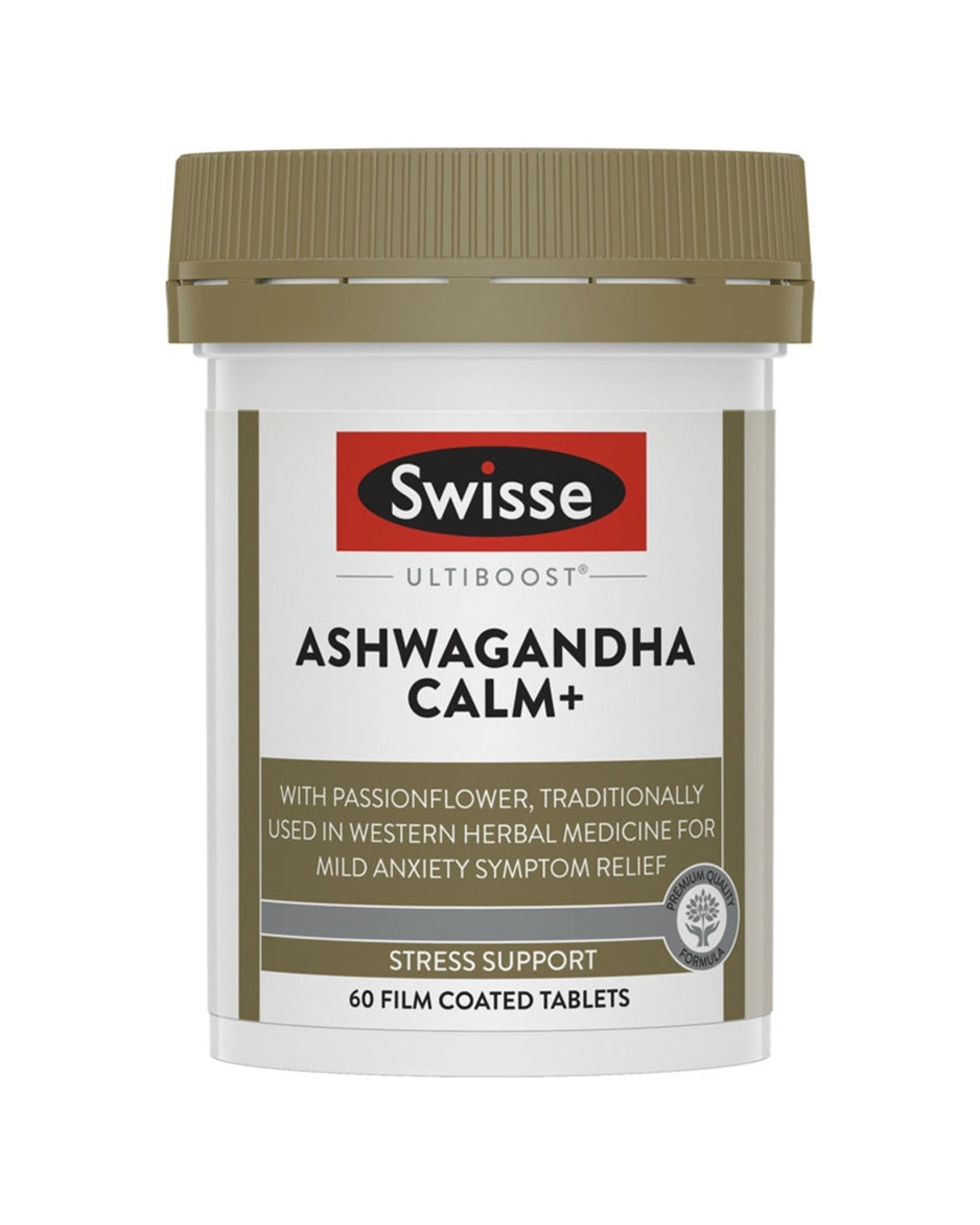 1 Swisse 60pc Ultiboost Ashwagandha Calm Plus Tablets Stress Relief, 1 of 3