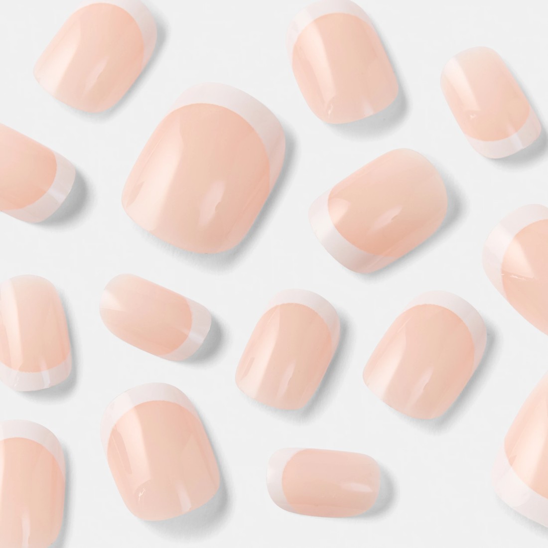 4 OXX Cosmetics 24 Pack Artificial Nails with Adhesive - Short Square Shape, French Tip, 4 of 5