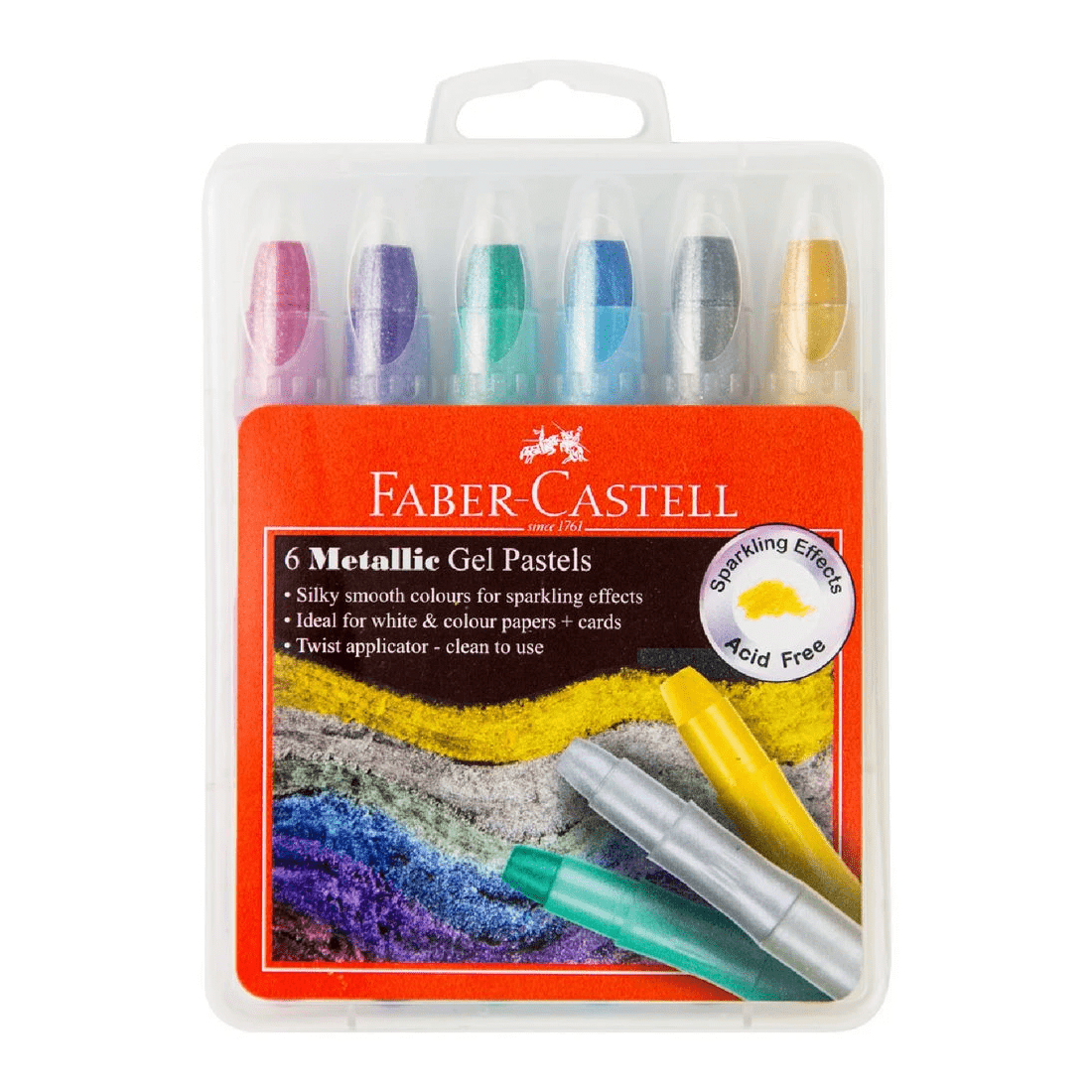 1 Faber-Castell Metallic Gel Pastels 6 Pack, 1 of 6