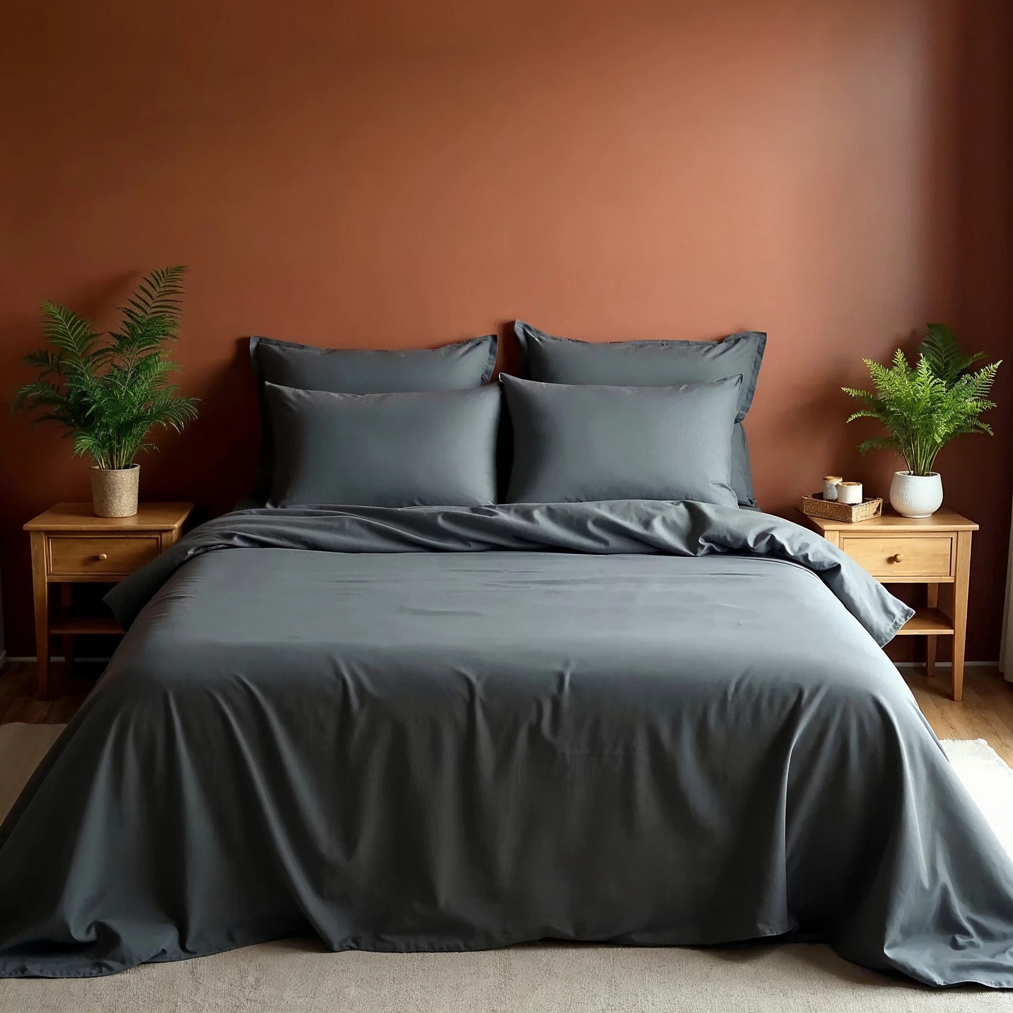 2 Royal Comfort Bamboo Blended Sheet & Pillowcases Set 1000TC Ultra Soft Bedding - King Bed - Charcoal, 2 of 4