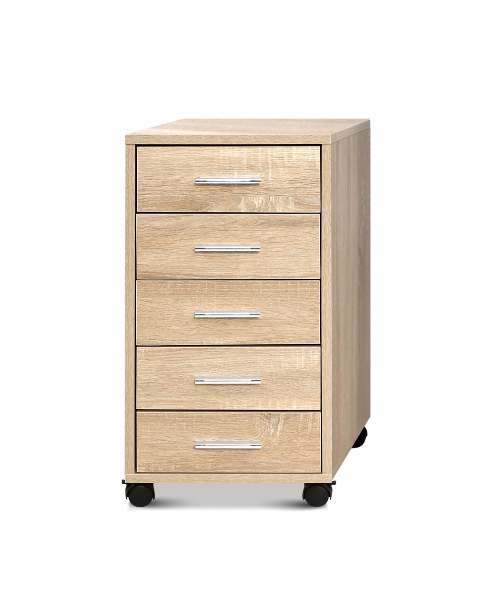 3 Artiss Filing Cabinet 5 Drawer Office Storage Organiser
 - Brown, 3 of 3