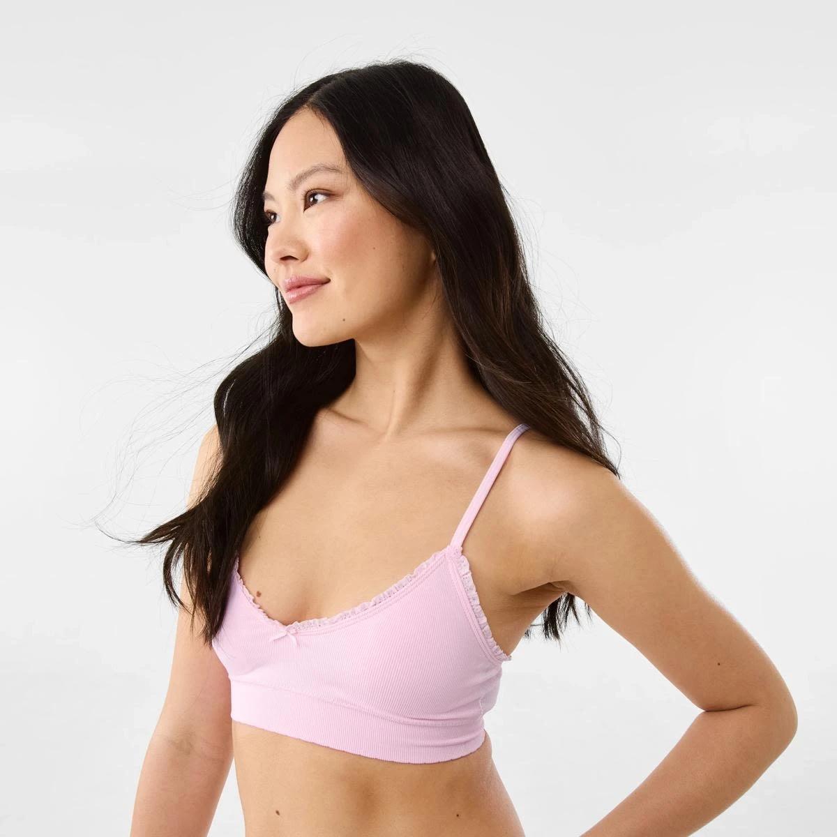 6 2 Pack Seamfree Rib Bralette BERRY, PINK LADY, 6 of 10