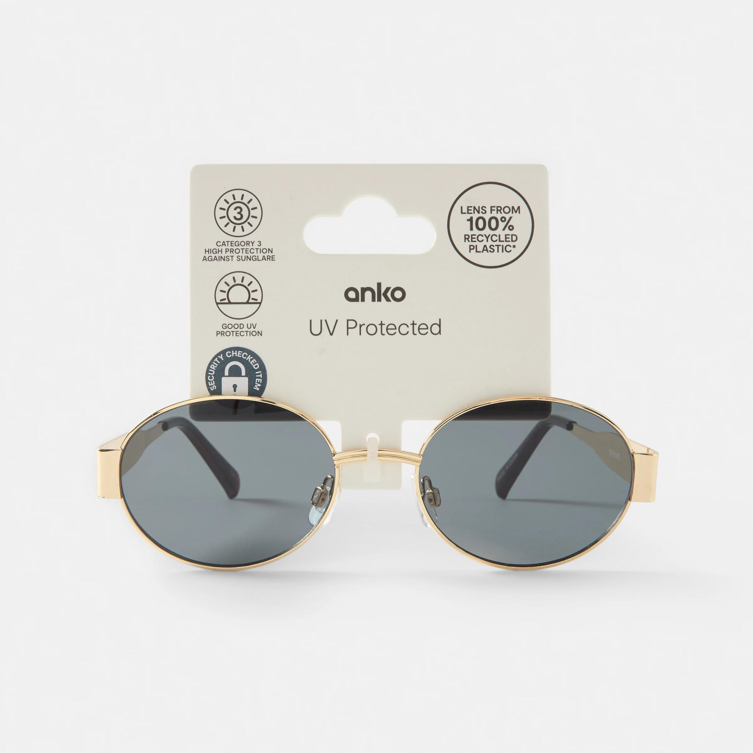 8 Oval Metal Sunglasses Gold, 8 of 8