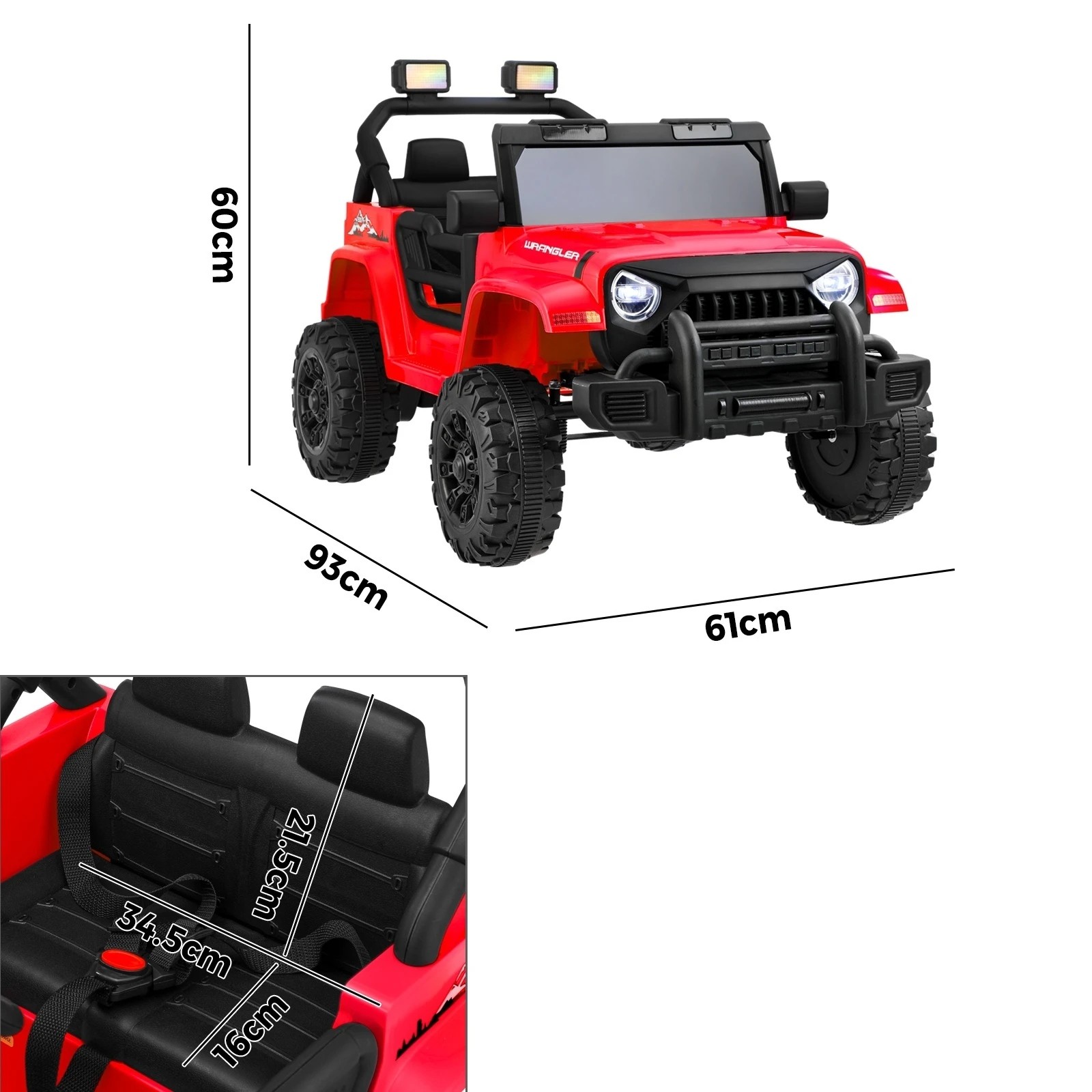 10 Mazam Kids Ride On Car 12v Electric Toy Jeep Battery Remote Control Led Cars
 - Red, 10 of 10