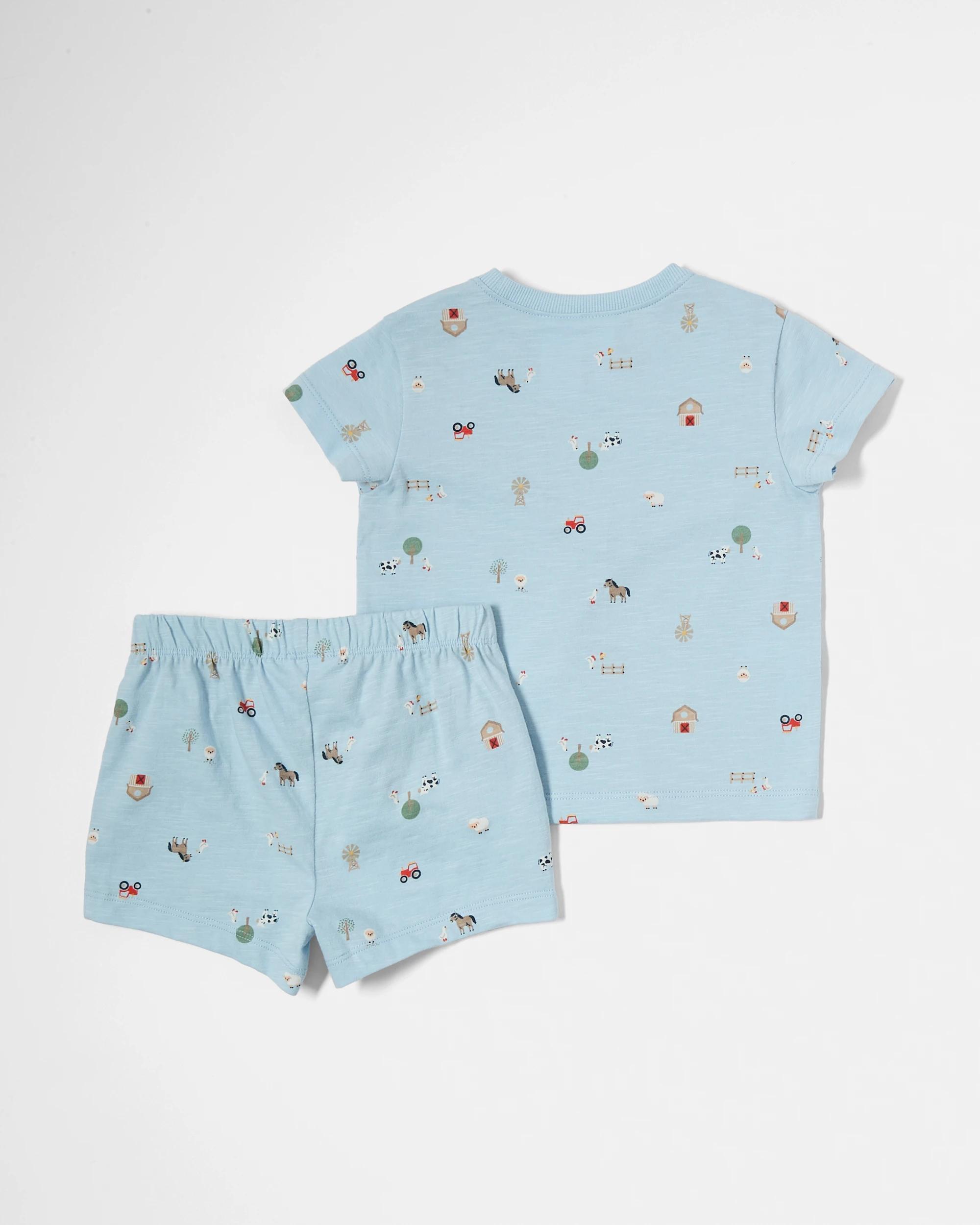 2 Short Sleeve Pyjama Set CASHMERE BLUE FARM, 2 of 4