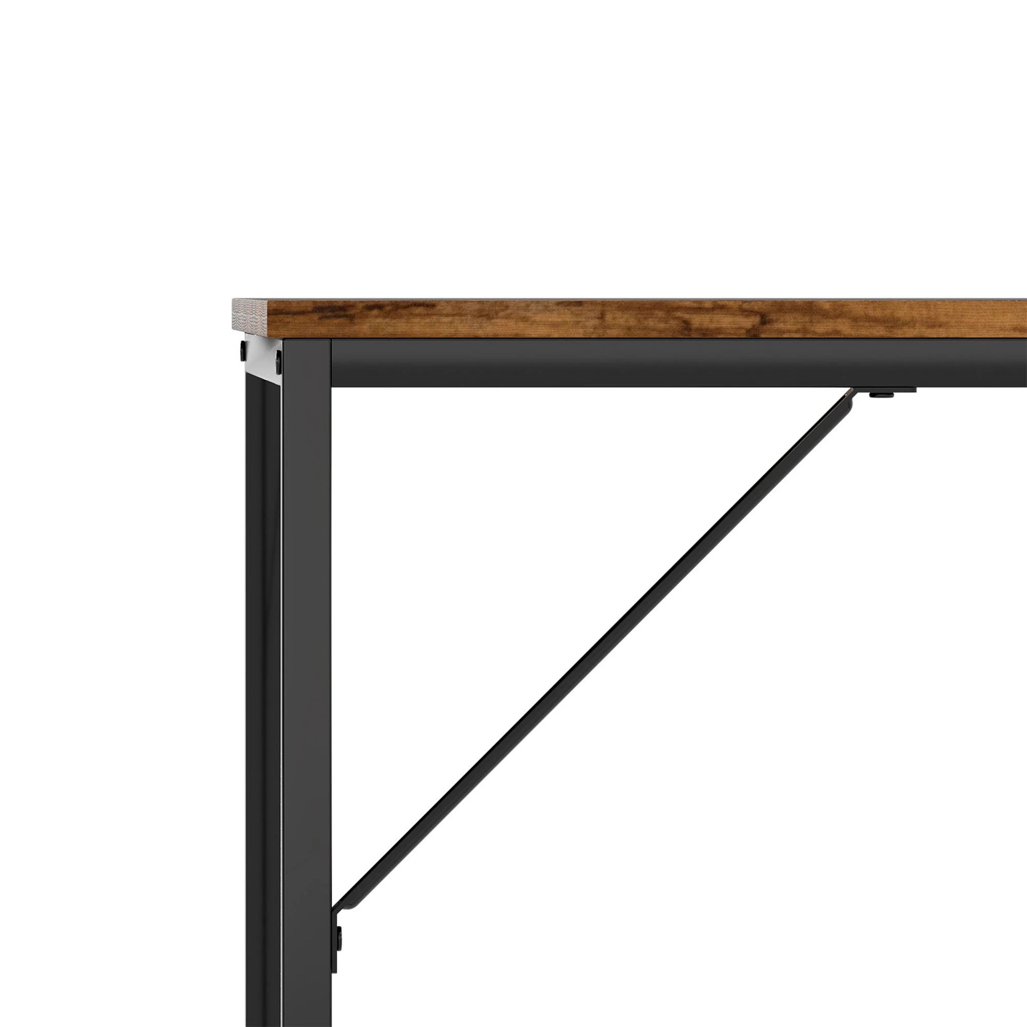 5 Levede Computer Desk with 4-Tier Shelf 160cm - Brown, 5 of 9