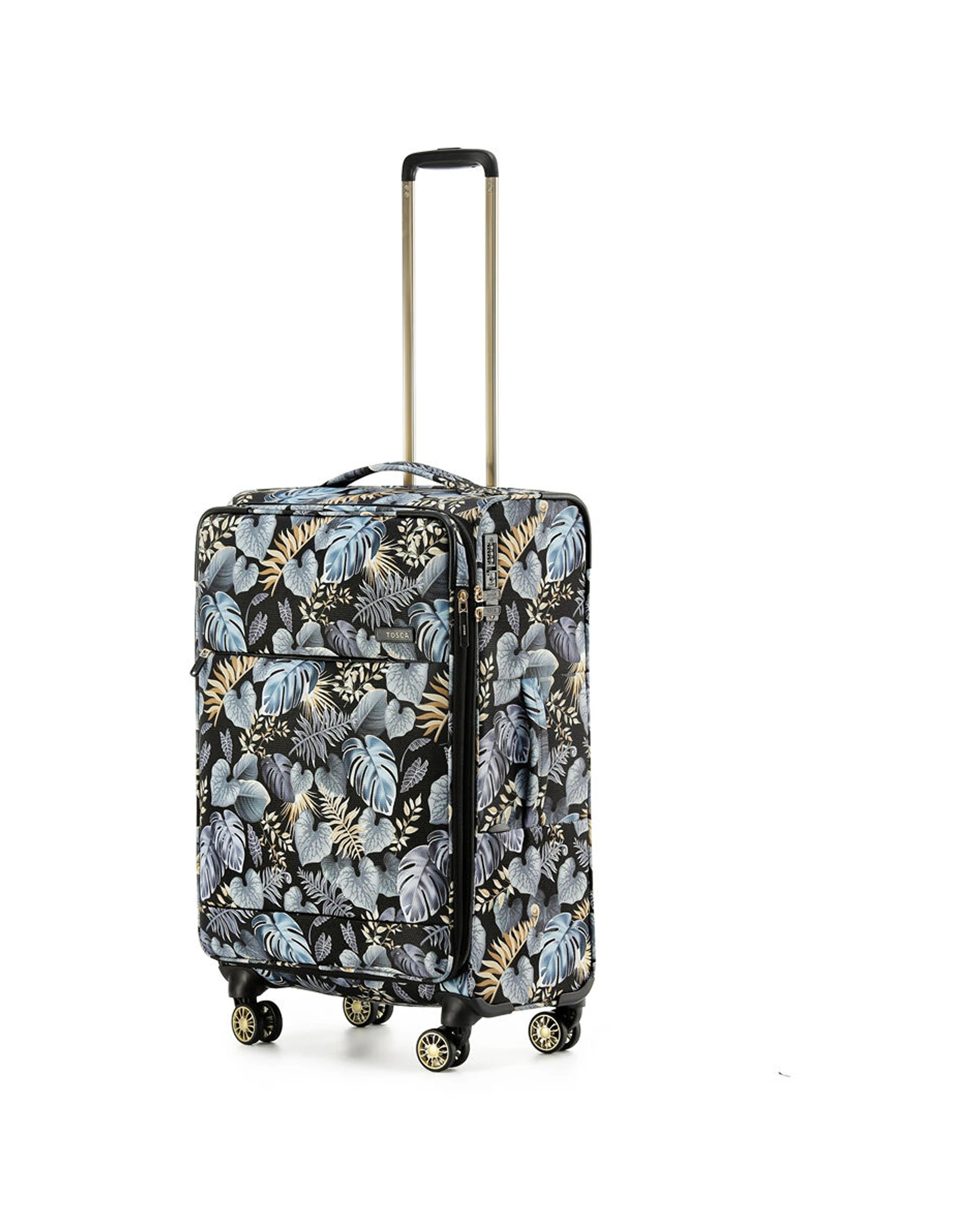 6 Tosca 3Pc Golden Palm Luggage Suitcase Trolley Set - Pattern, 6 of 9