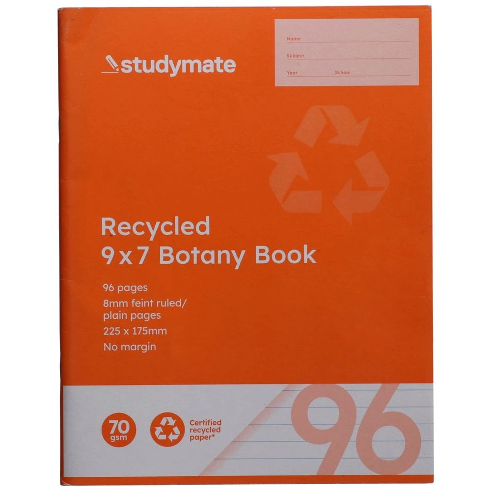 4 Studymate 9x7" Recycled Botany Book 96 Pages, 4 of 5