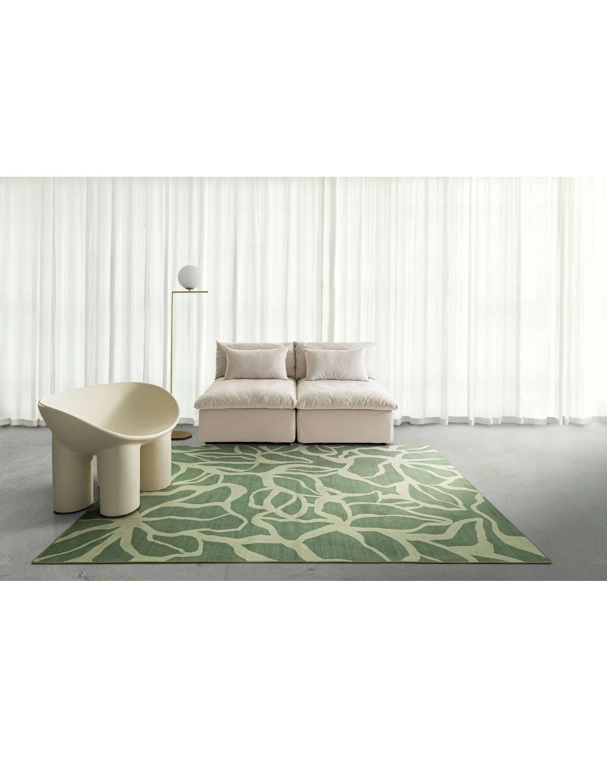 2 Loopsie Farringdon Printed Washable Rug-220cm x 150cm - Green, 2 of 8