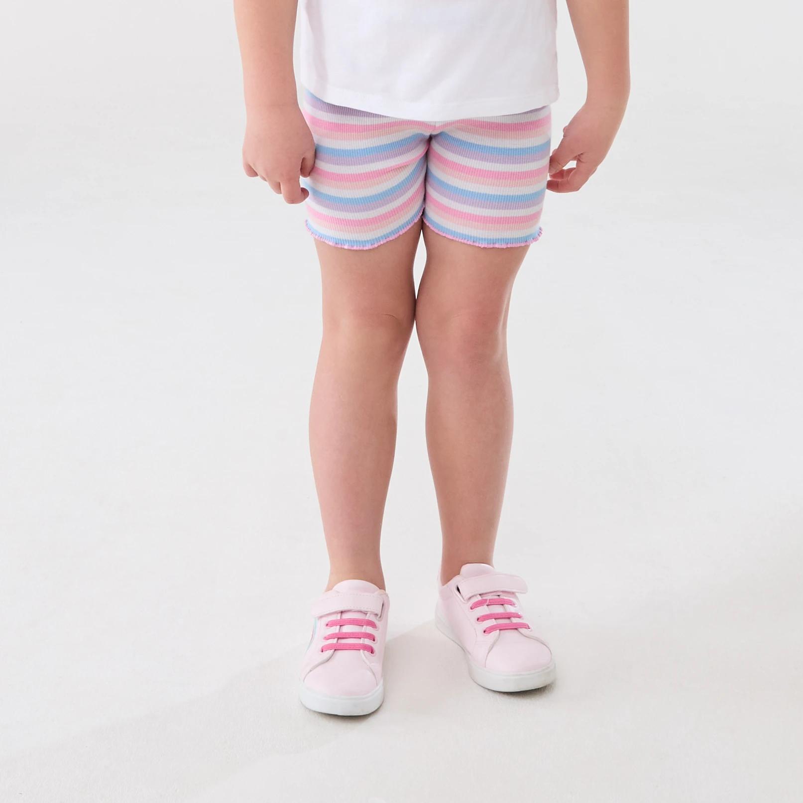 1 Printed Rib Bike Shorts VIVID STRIPE MULTI, 1 of 5