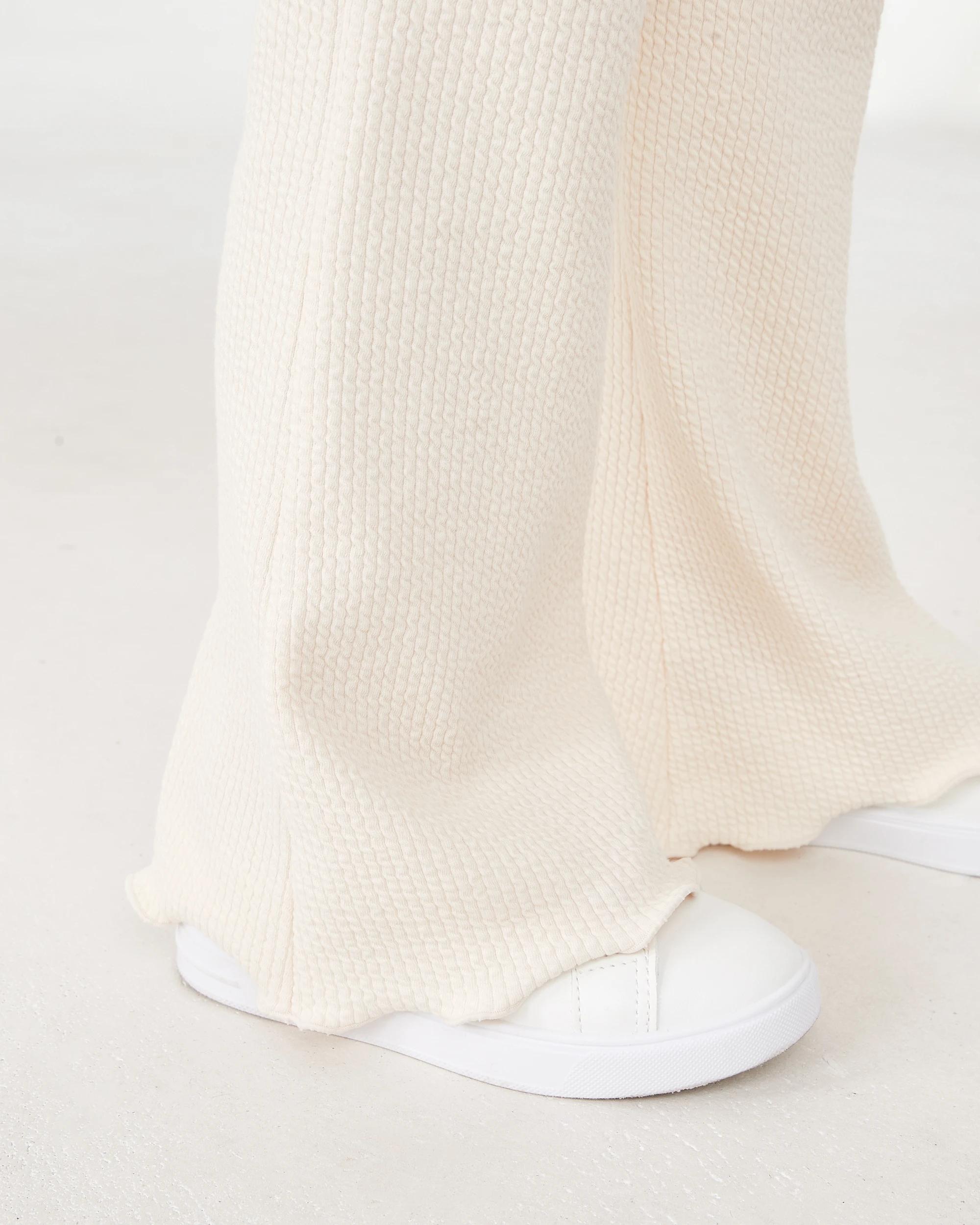 4 Jacquard Flared Leggings Butter Bge, 4 of 6