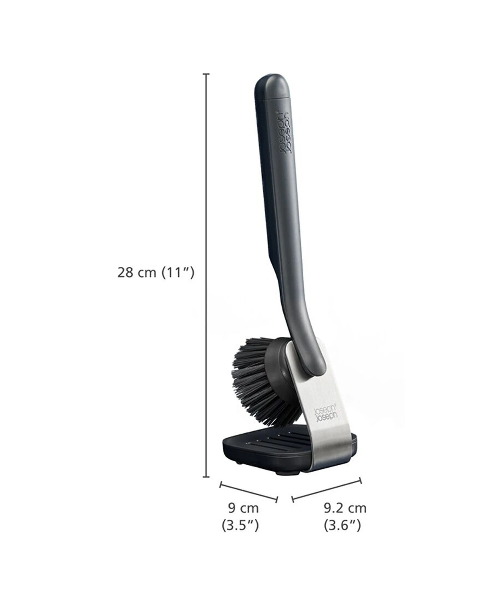6 Joseph Joseph SinkTech Kitchen Dish Brush 2PK With Steel Stand Stain-Resistant Graphite - Grey, 6 of 7