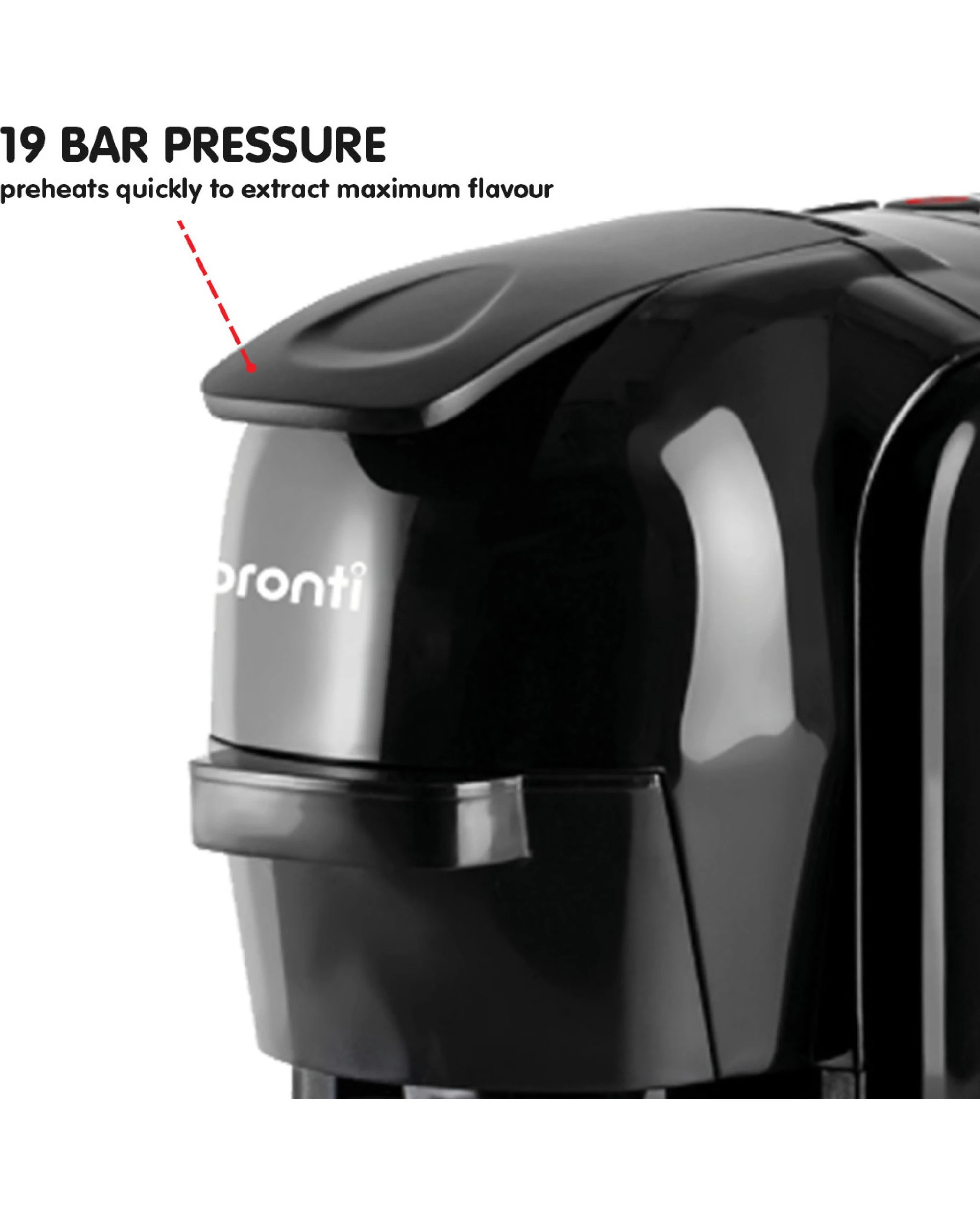 4 Pronti HomeMaid 3-in-1 Coffee Machine Multi-Capsule Pods Ground Coffee Nespresso Caffitaly Compatible CM-511HM, 4 of 10