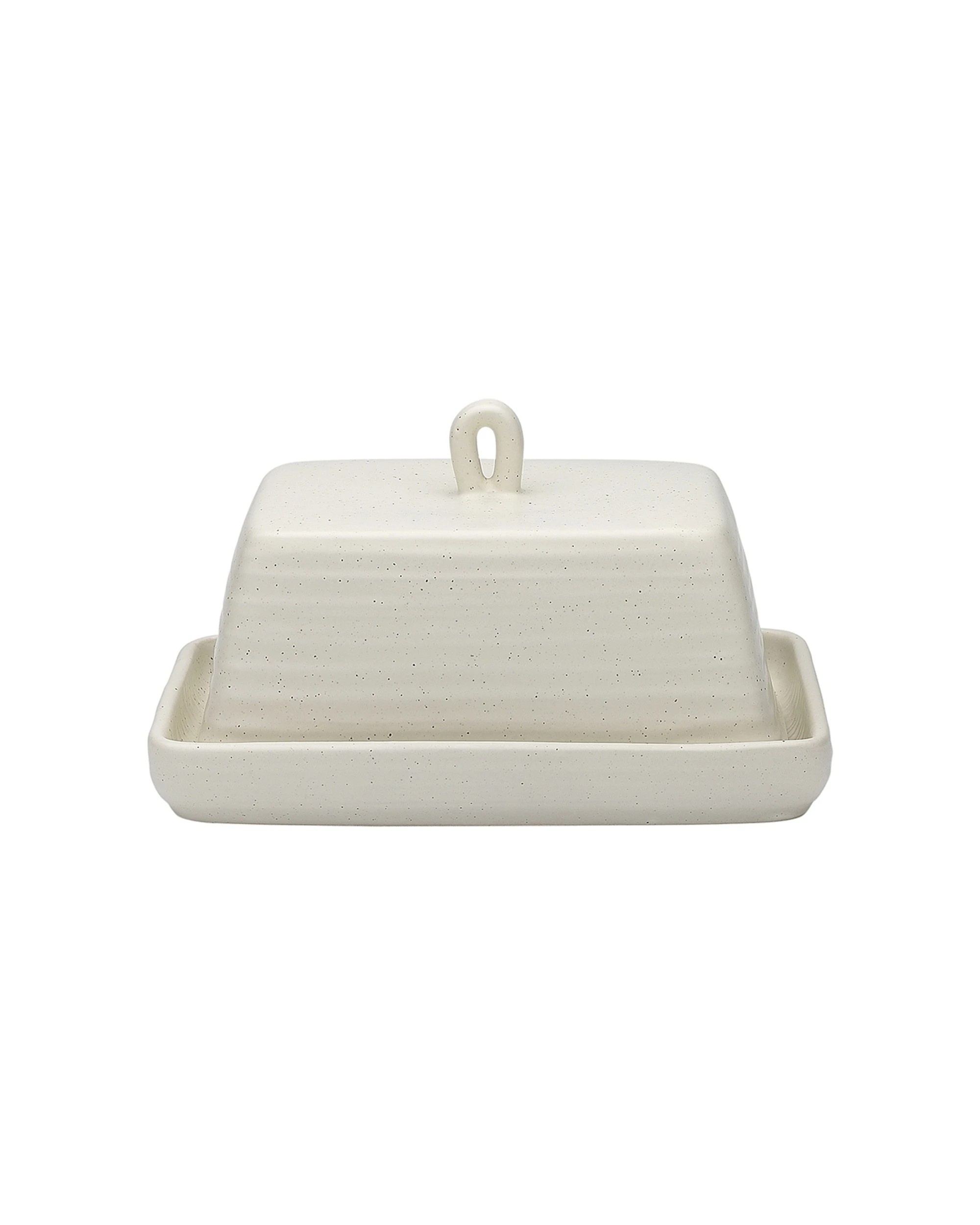 1 Ecology Ottawa Stoneware Butter Dish Tray Calico 17.5cm - Natural, 1 of 5