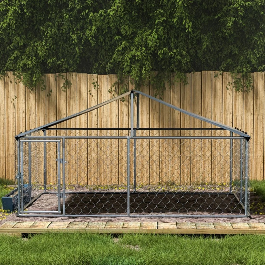 3 i.Pet Dog Kennel Large House XXL Pet Run Cage Puppy Outdoor Enclosure With Roof - Silver, 3 of 5