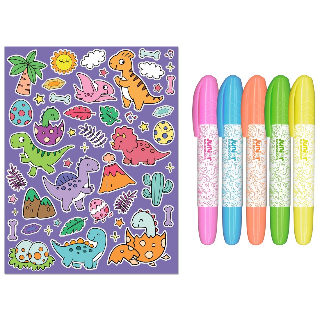 3 Junior Kaleidoscope Colouring Kit: Dinosaurs - Book, 3 of 5