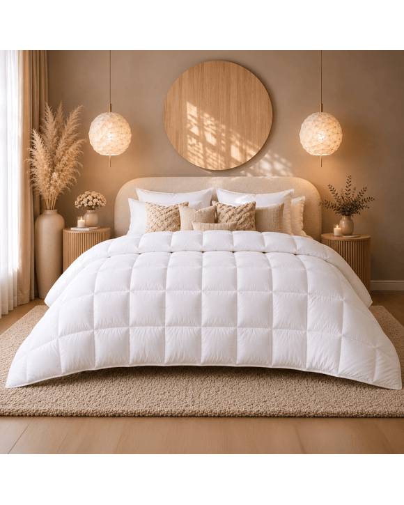 Royal Comfort 500GSM 100% Pure Wool Quilt Natural All-Seasons Duvet - King Bed - White