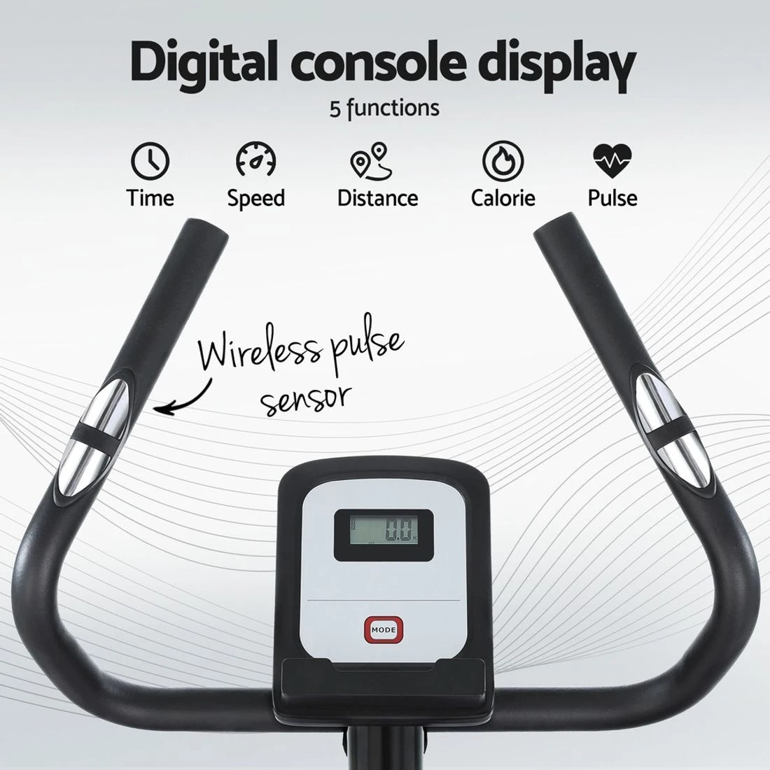 4 Everfit Magnetic Exercise Bike 8 Levels Upright Bike Fitness Home Gym - Multi, 4 of 6