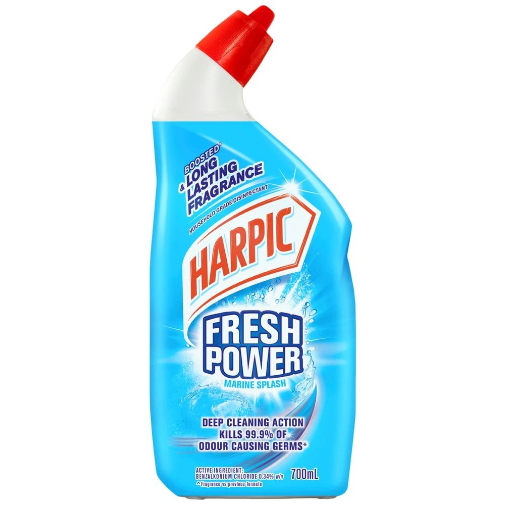 1 Harpic 700mL Fresh Power Toilet Cleaner Marine Splash, 1 of 2