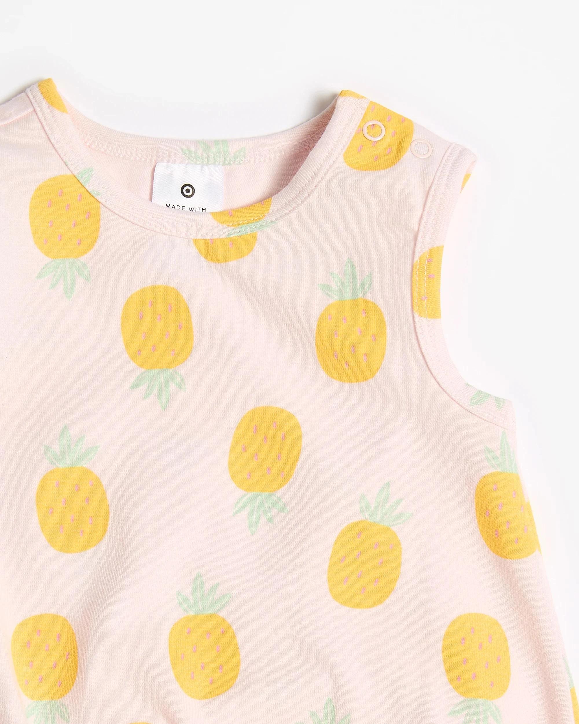 2 Target Organic Cotton Baby Bodysuit PINEAPPLE, 2 of 3