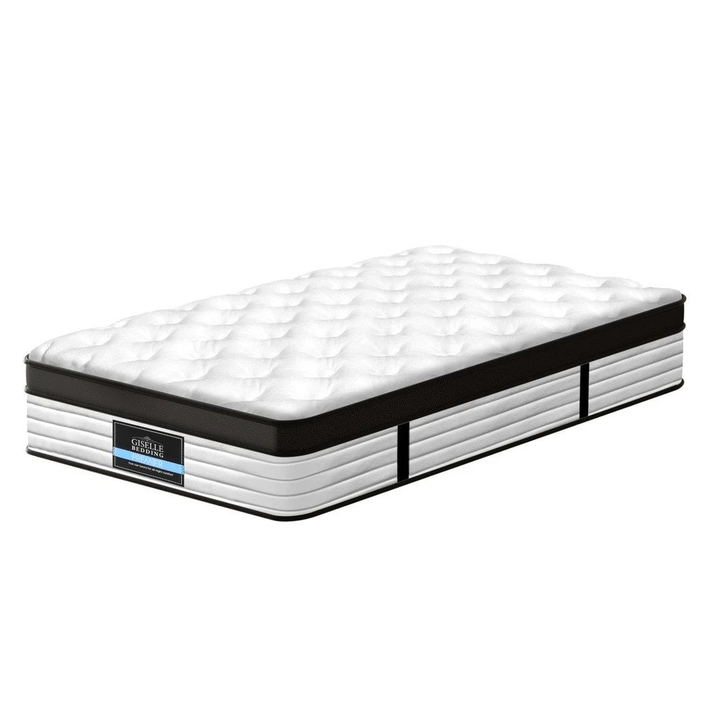 1 Giselle Bedding 31cm Mattress Euro Top King Single - King Single Bed - White, 1 of 7