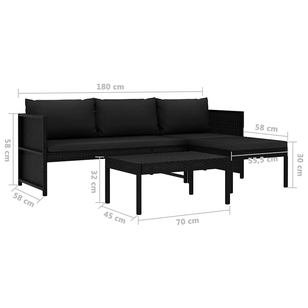 9 vidaXL Garden sofa Removable Covers - Black, 9 of 9