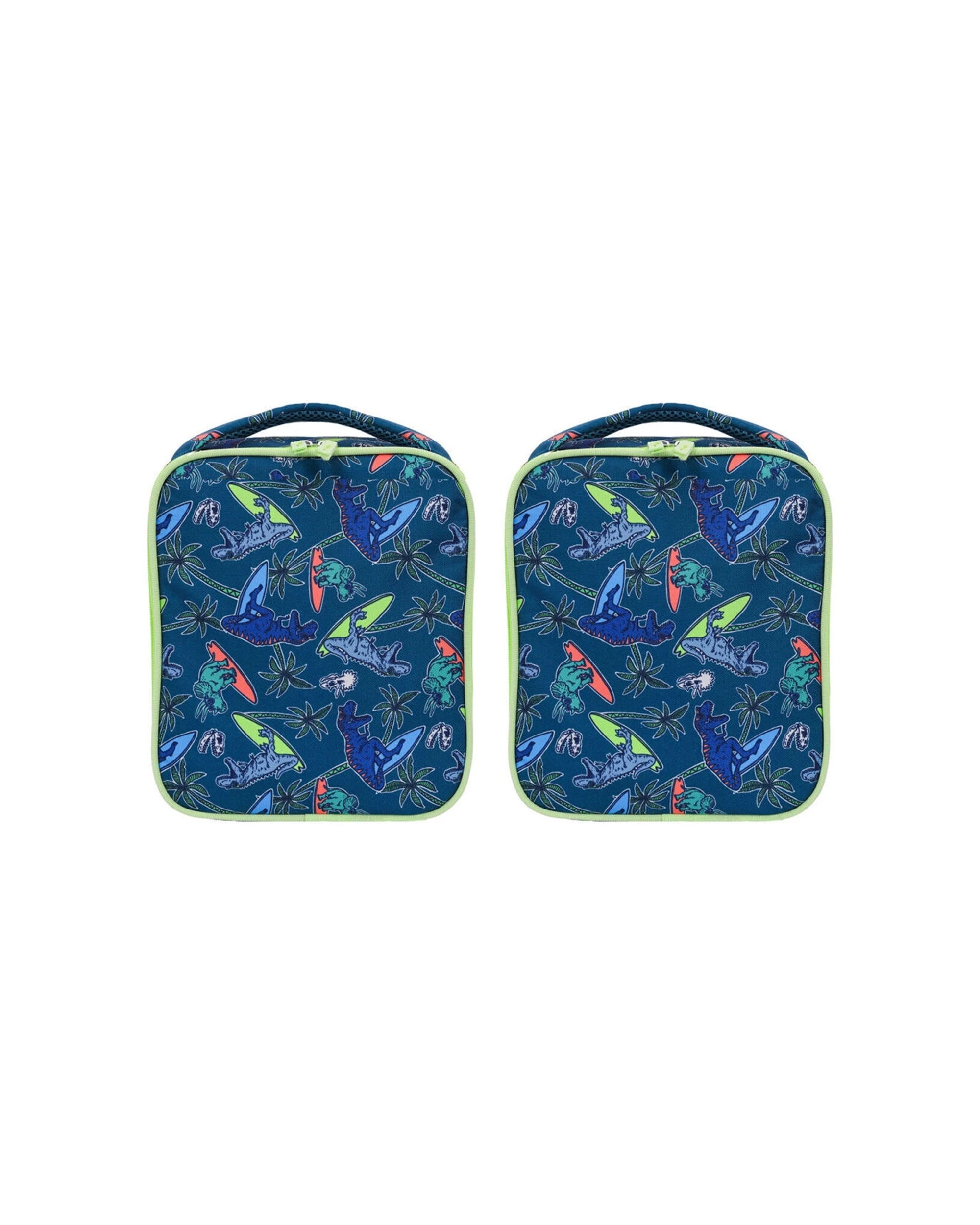 1 Splosh 2PK Out & About Dino Kids Children Insulated Lunch Bag Waterproof Polyester 21x25cm - Blue, 1 of 7