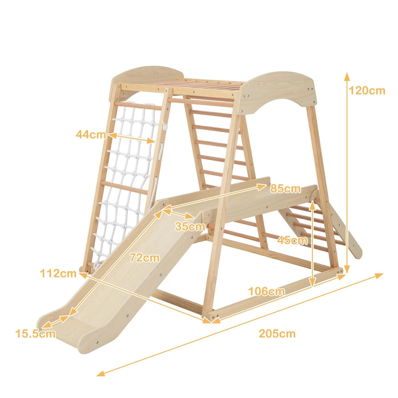 2 Costway Climb Playset 6-in-1 Jungle Gym Play Center - Natural, 2 of 3