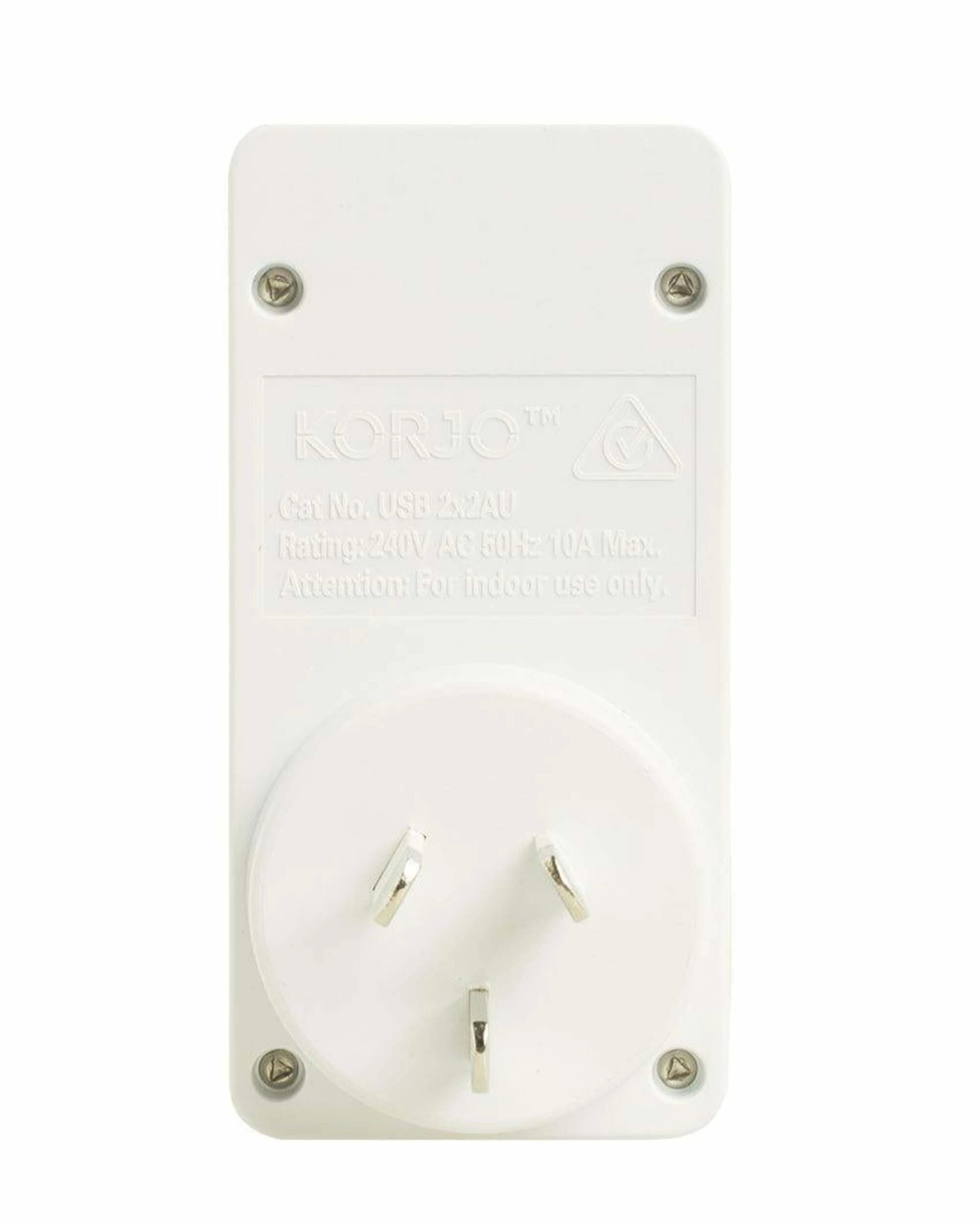 3 Korjo Travel Adaptor Plug with 2 x USB - Aus to Europe - White, 3 of 5
