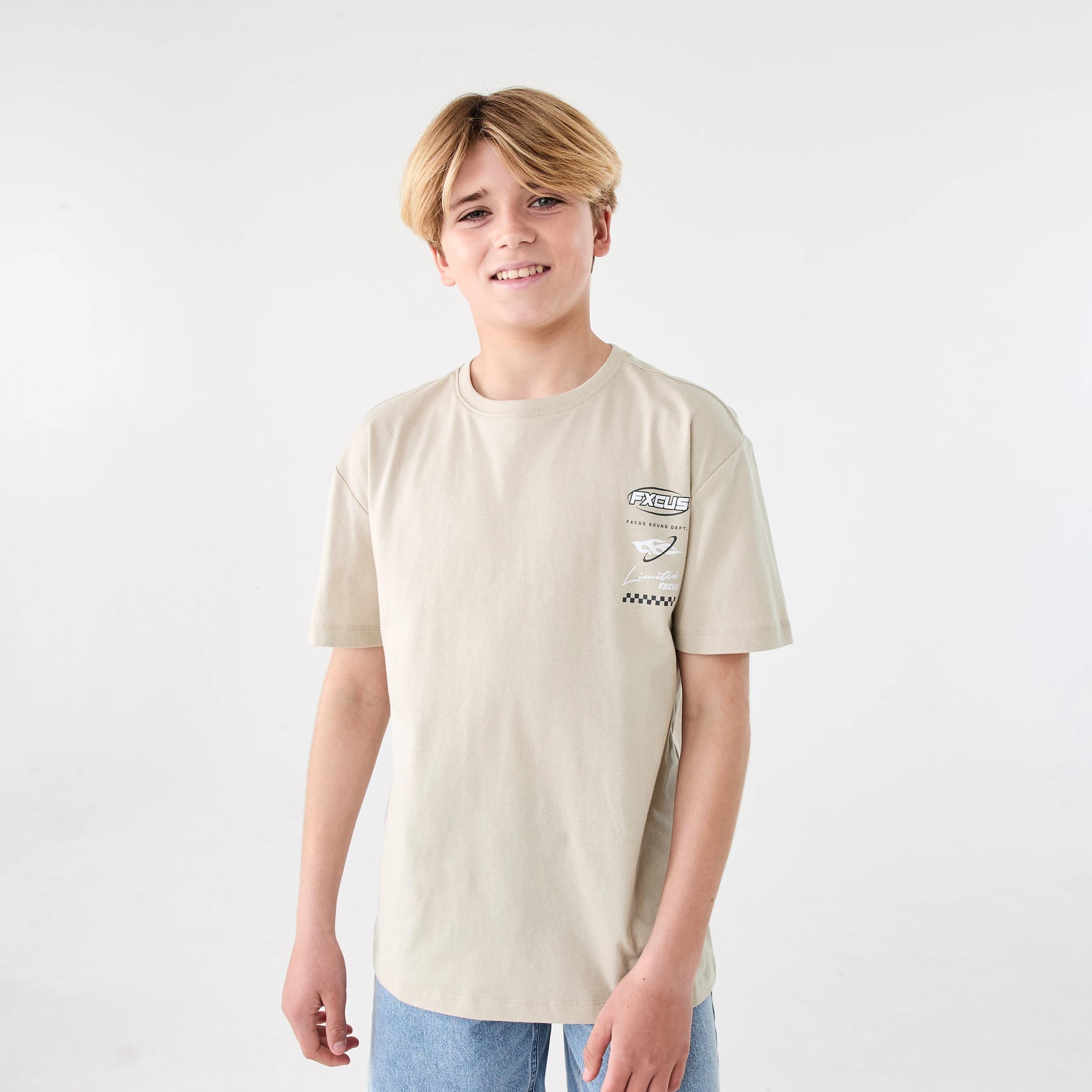 1 Short Sleeve Graphic Print T-shirt Bge Typogr, 1 of 7