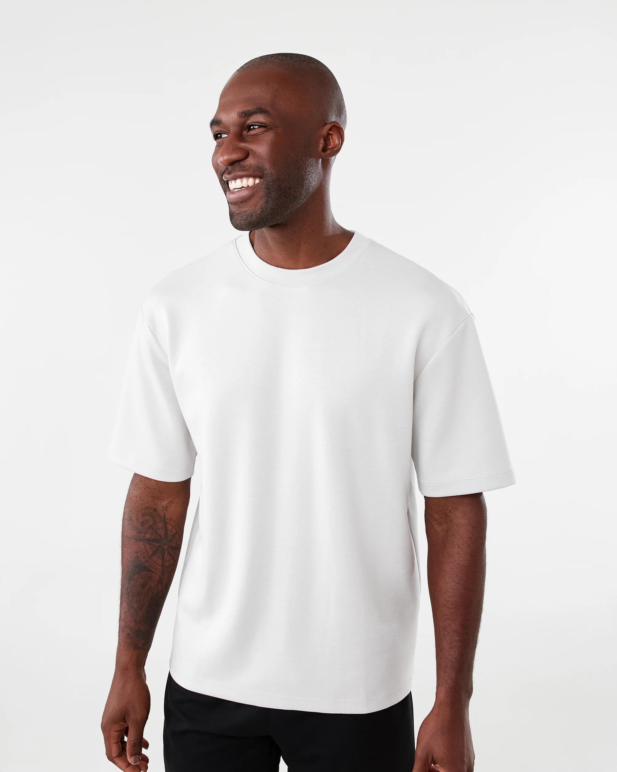 2 Active Mens Oversized Scuba T-shirt Lunar Grey, 2 of 6