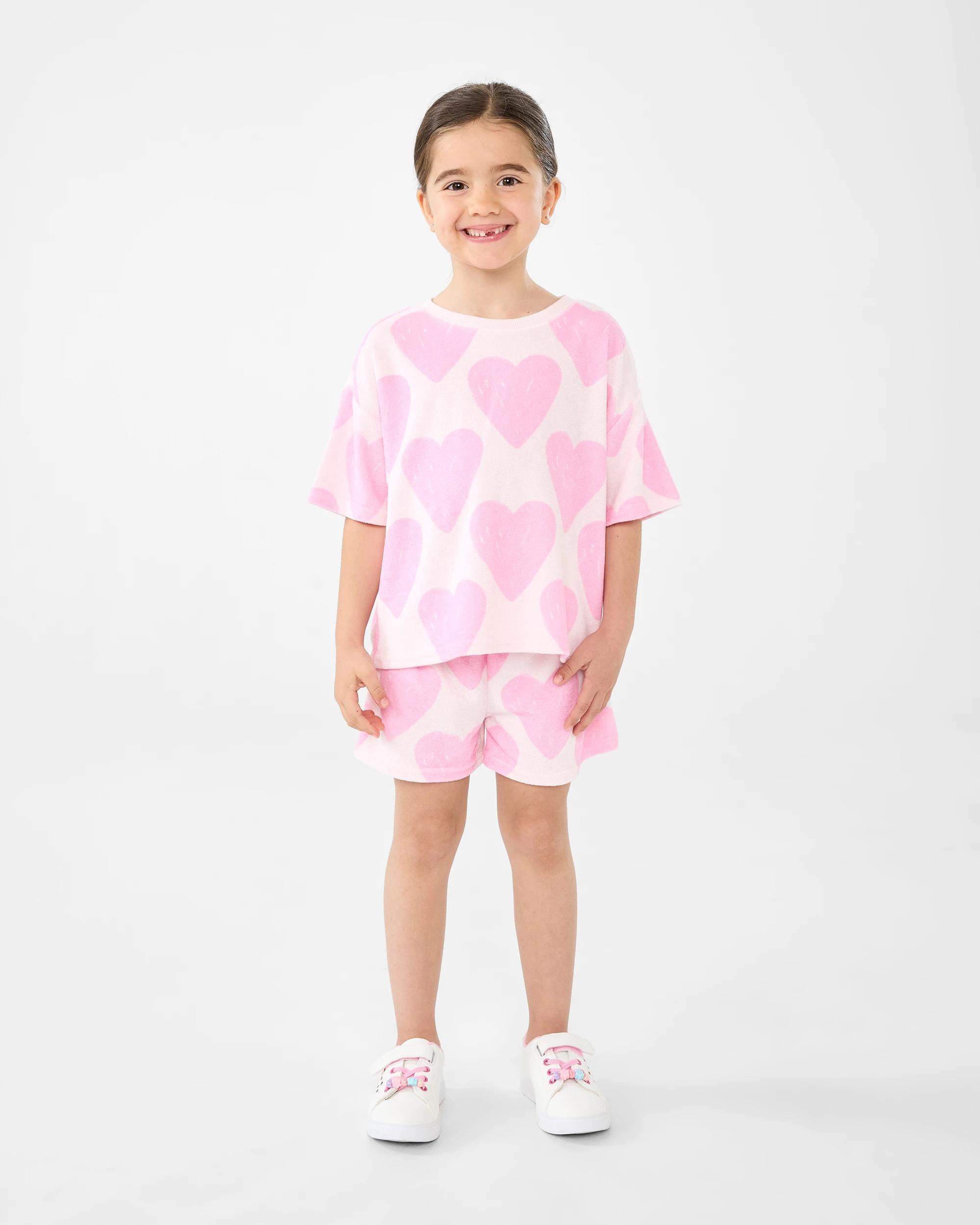 4 Terry Towelling Shorts Pnk Hrts, 4 of 5