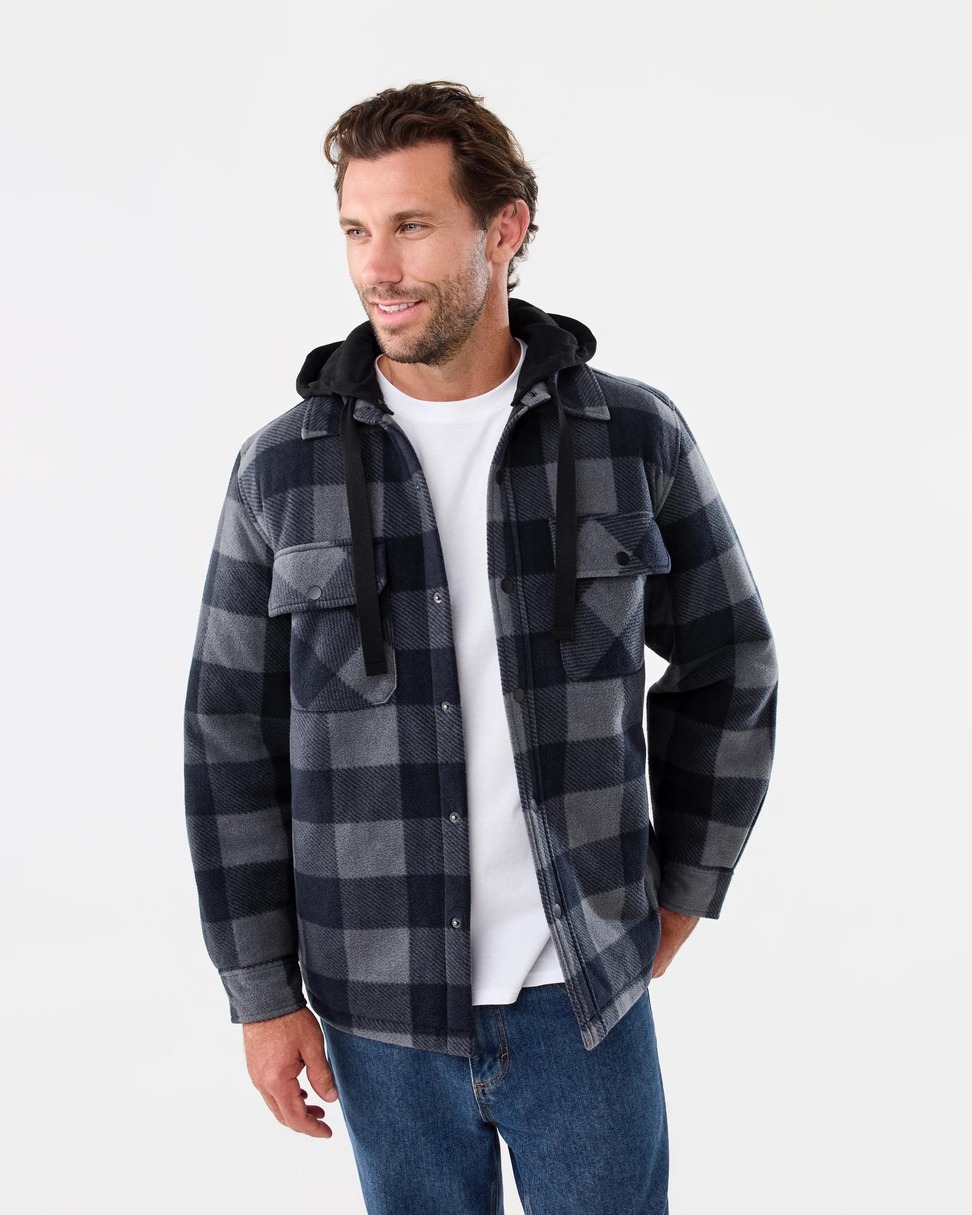 1 Workwear Padded Industrial Jacket Black Chk, 1 of 8