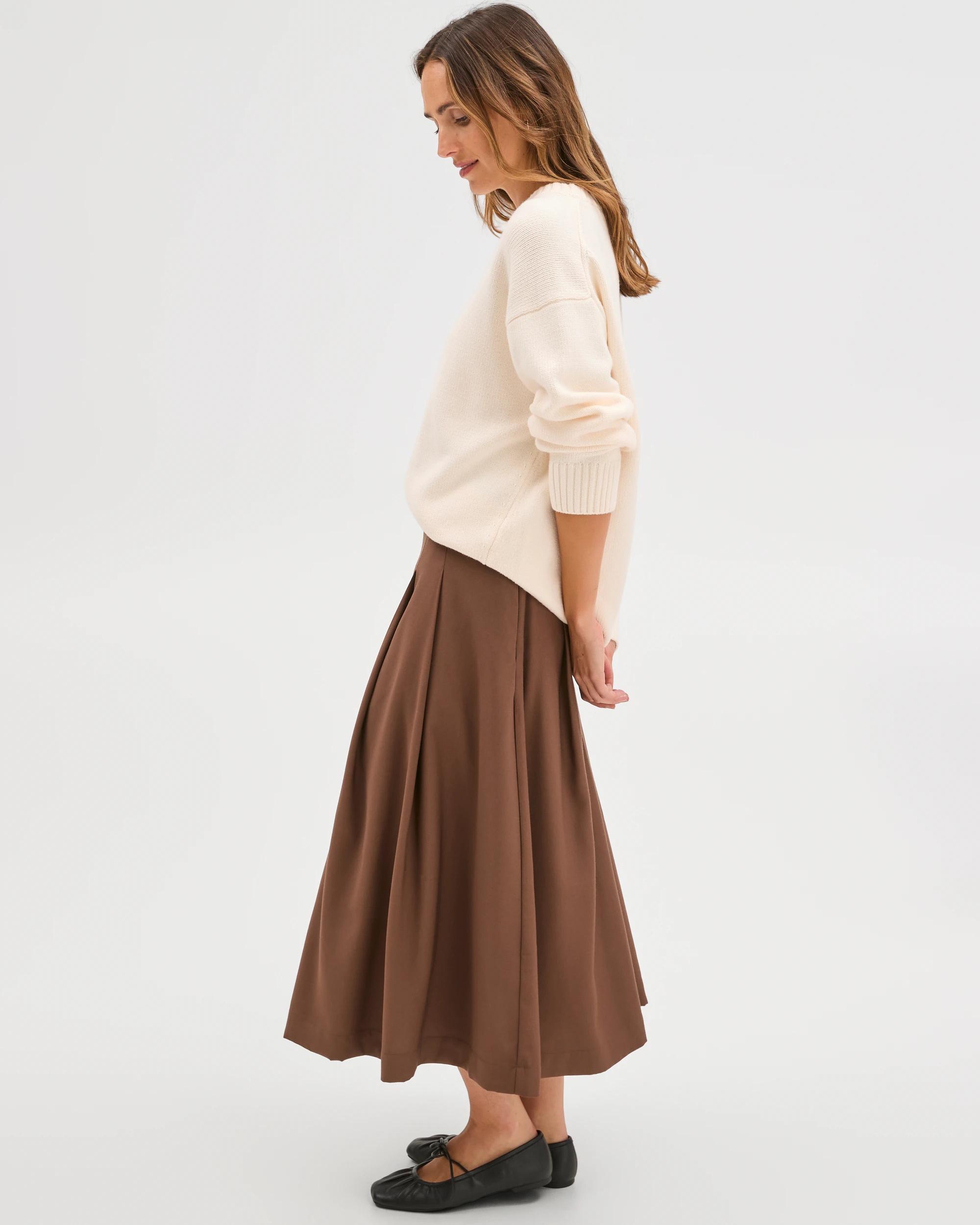 6 Target Woman Box Pleat Midi Skirt FALL LEAF, 6 of 8