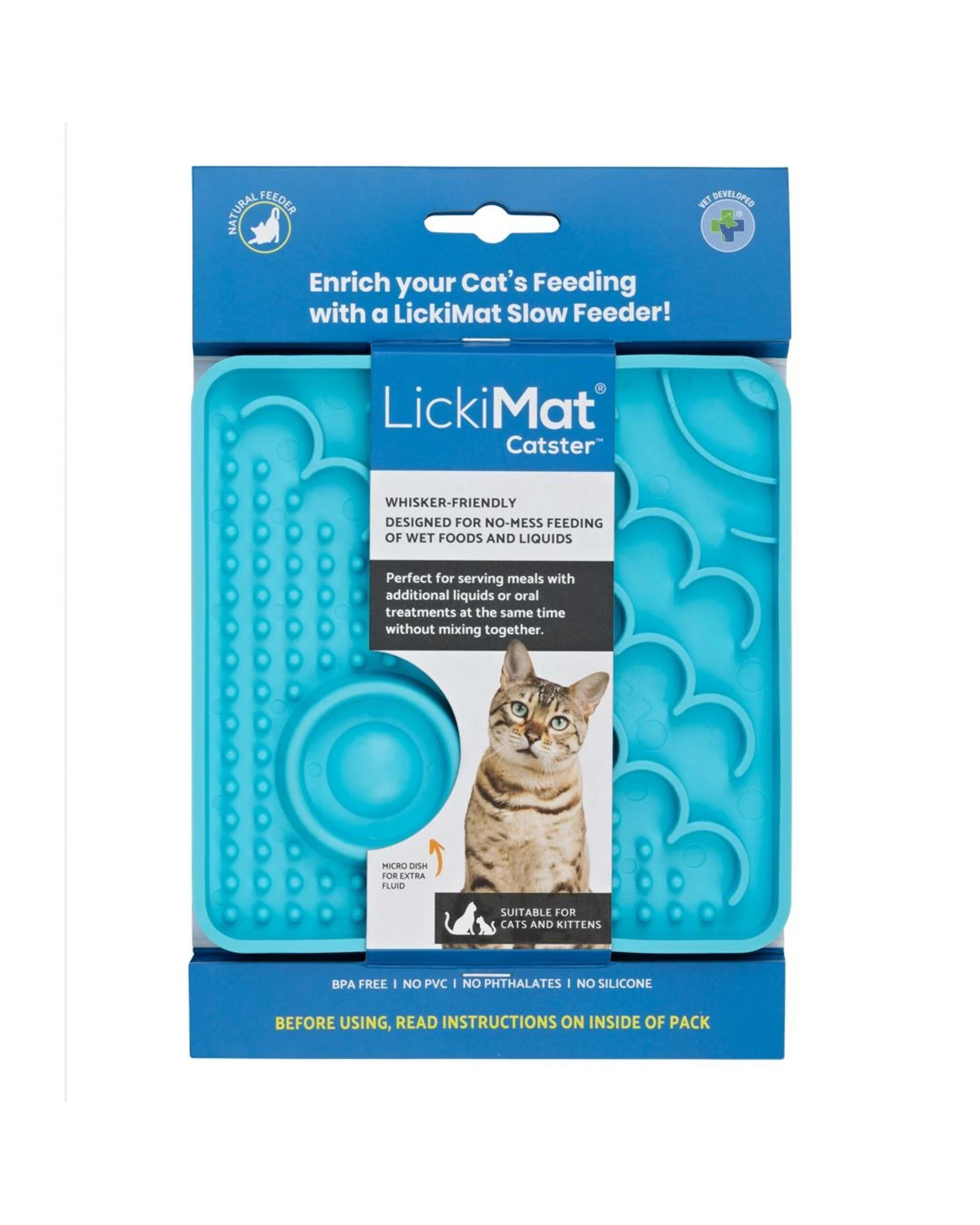 1 Lickimat Cat Feeder Classic Cat Feederster Turquoise, 1 of 1