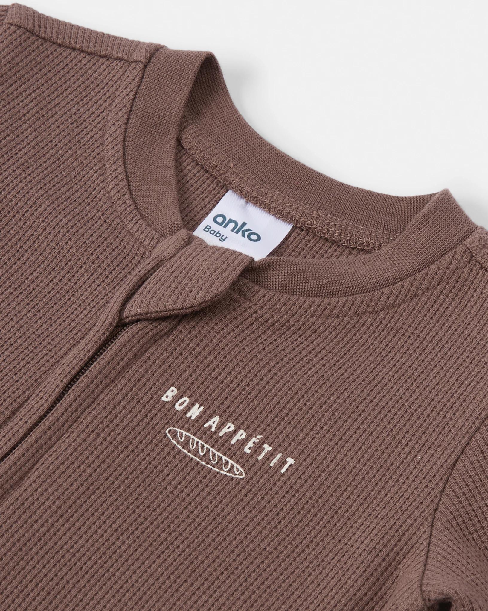 3 Cotton Waffle Turn Cuff Coverall Brwn Bonap, 3 of 3