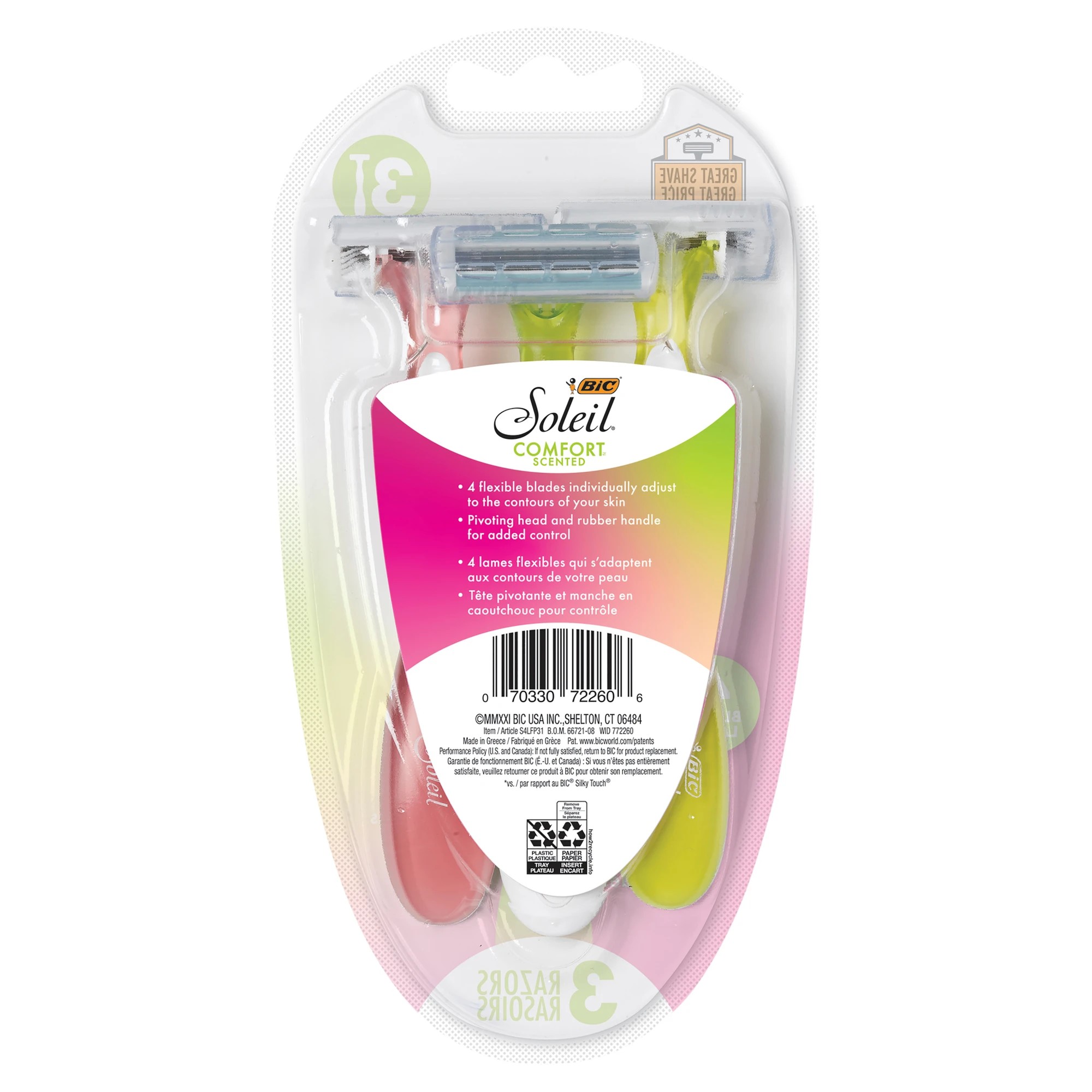 2 3 Pack BIC Soleil Comfort Scented Razors, 2 of 8