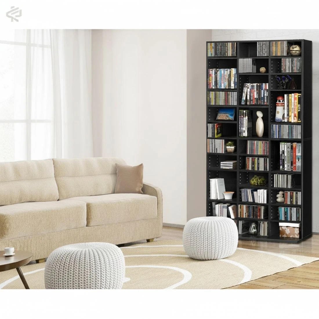 6 Artiss BERT CD DVD Storage Shelf Organizer Adjustable 1116 Disc Capacity Modern Stable Media Display Rack Unit - brown, 6 of 10