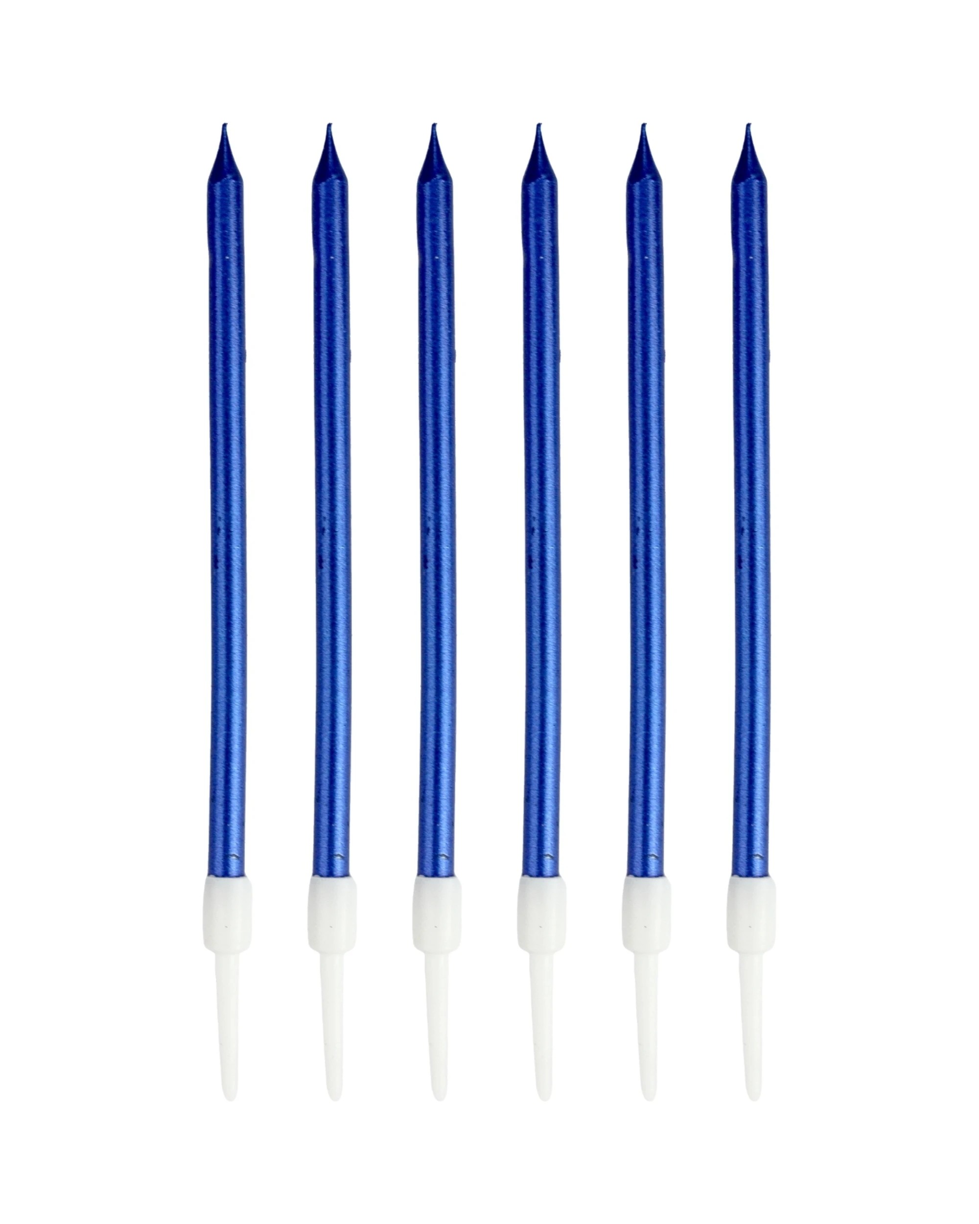 1 Party Maker Metallic Birthday Candles Pack of 6 - Blue, 1 of 1
