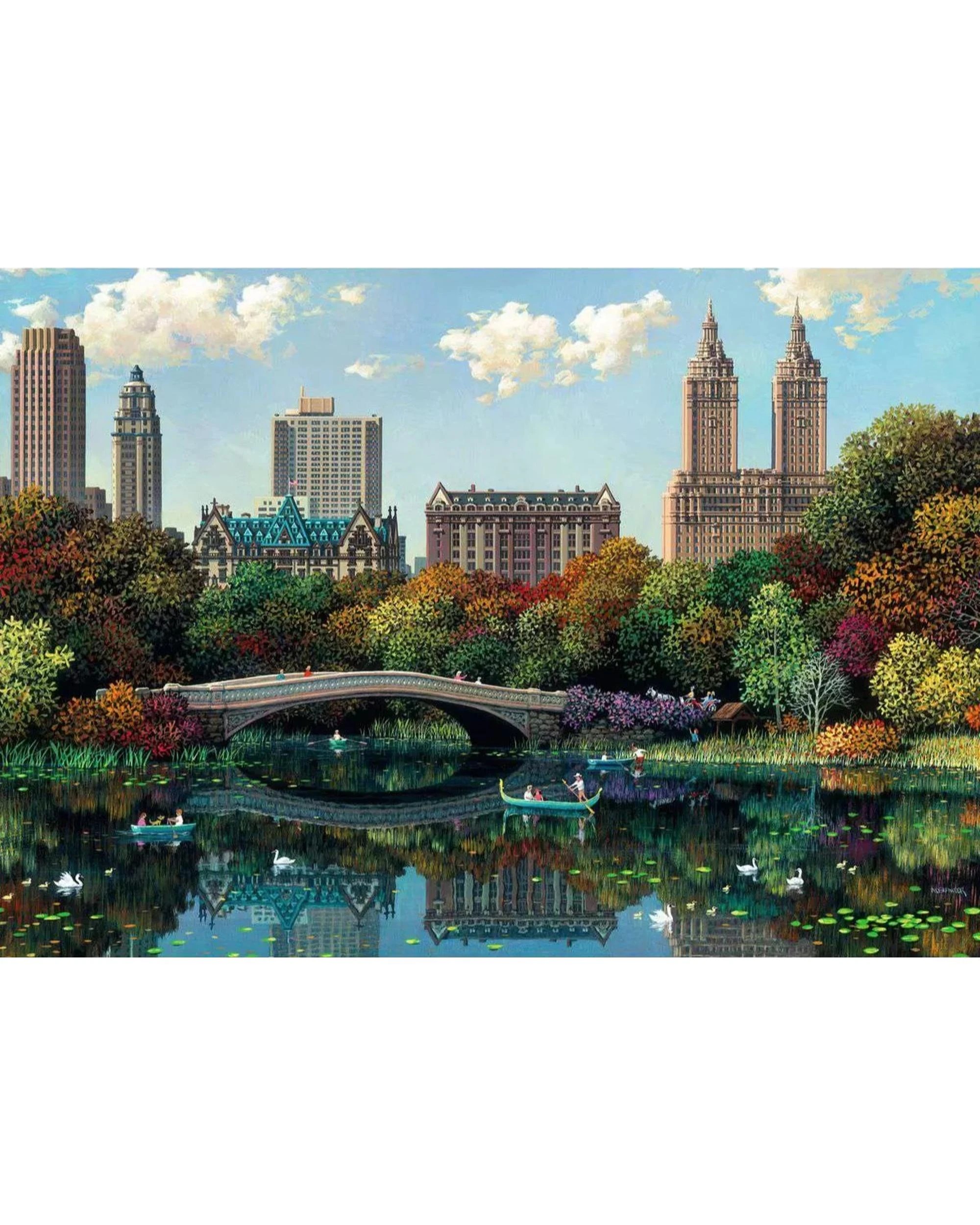 2 Ravensburger New York Central Park Bow Bridge 1000 Piece Jigsaw Puzzle, 2 of 2